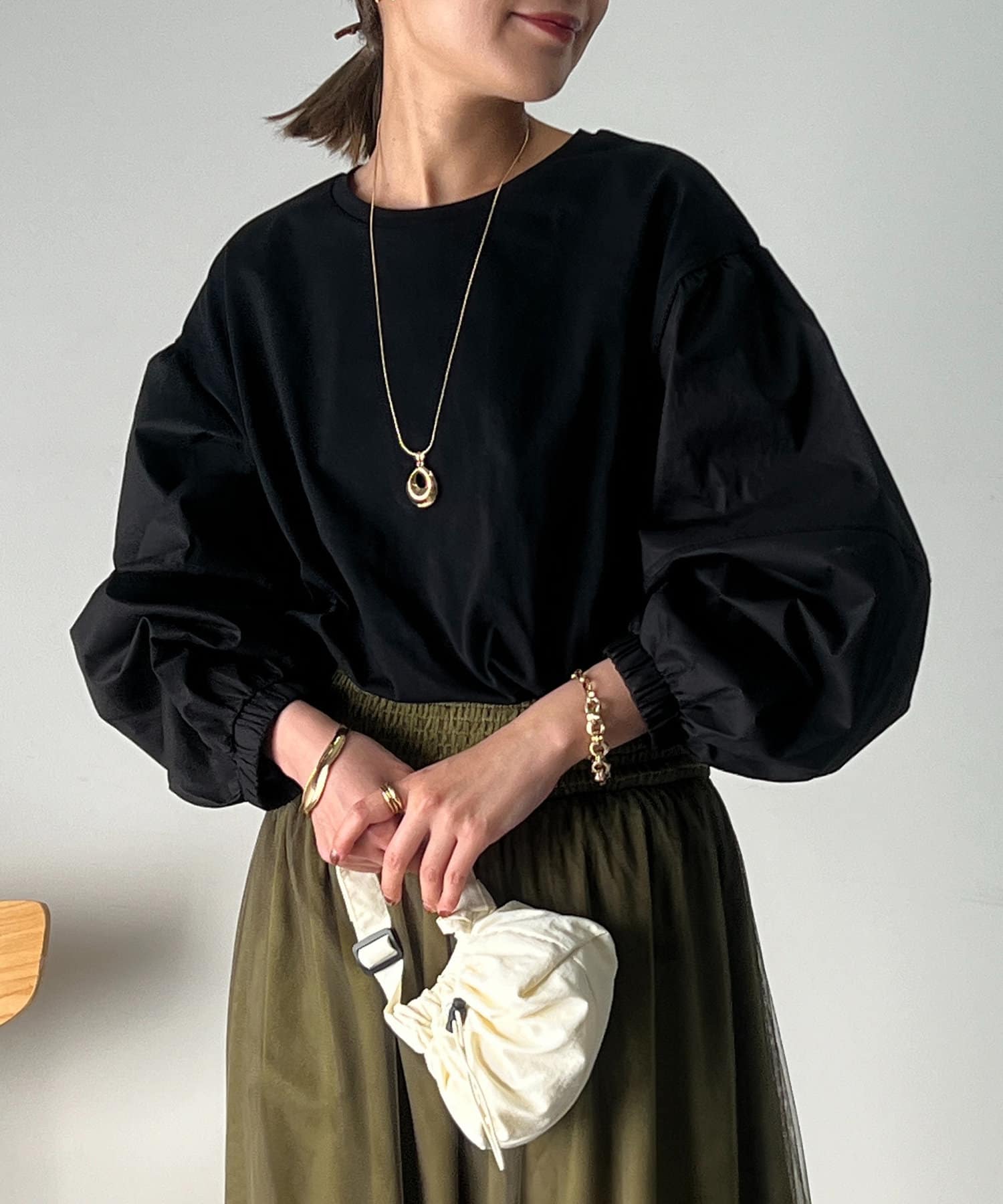 un dix cors(アンディコール) タイプライター袖切替カットソー