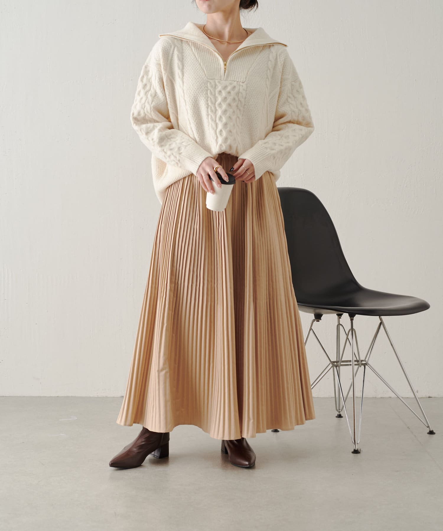 バックカノコハーフジップニット | Jena espace merveilleux