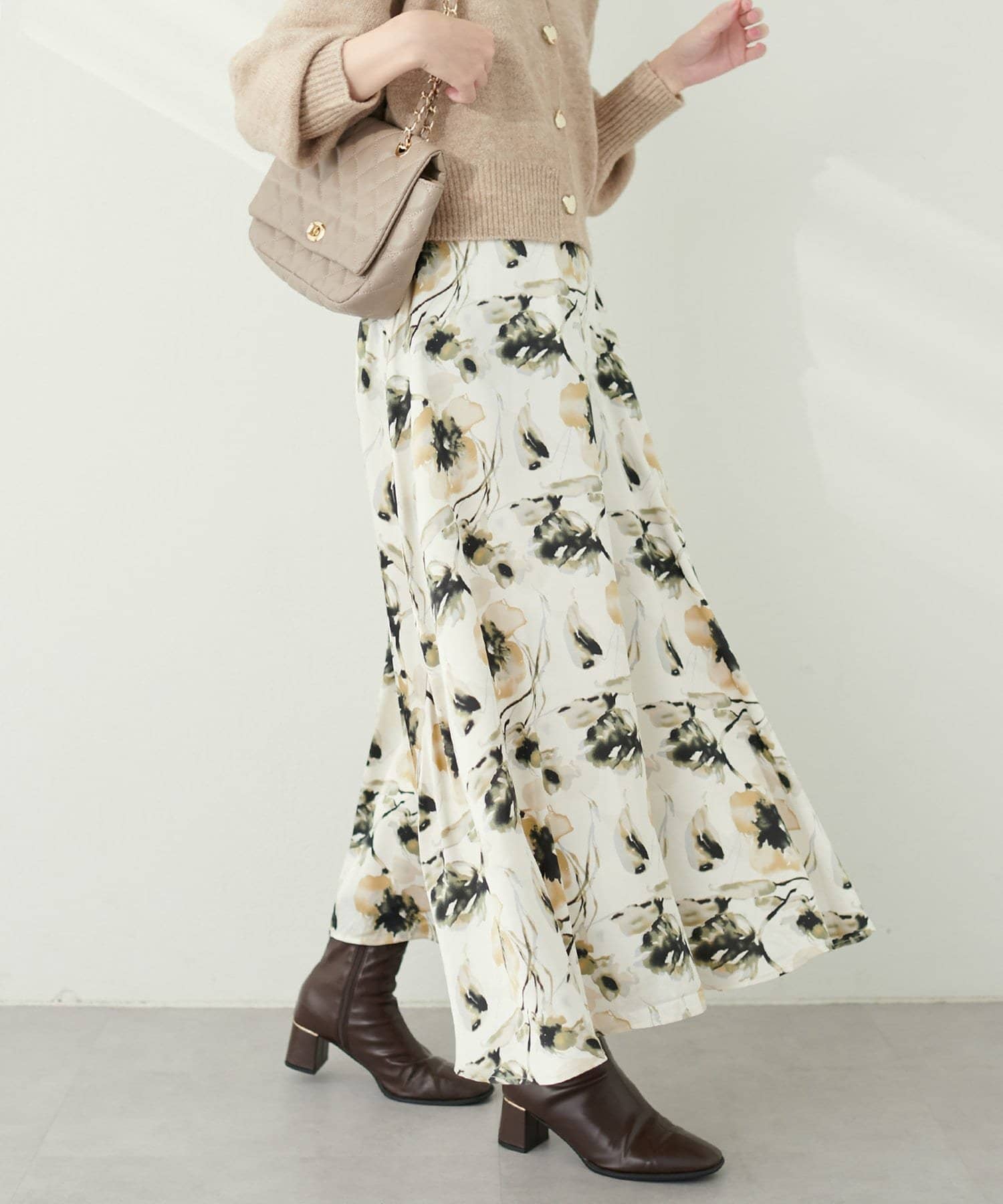 natural couture】水彩花柄ギャザースカート | OLIVE des OLIVE OUTLET