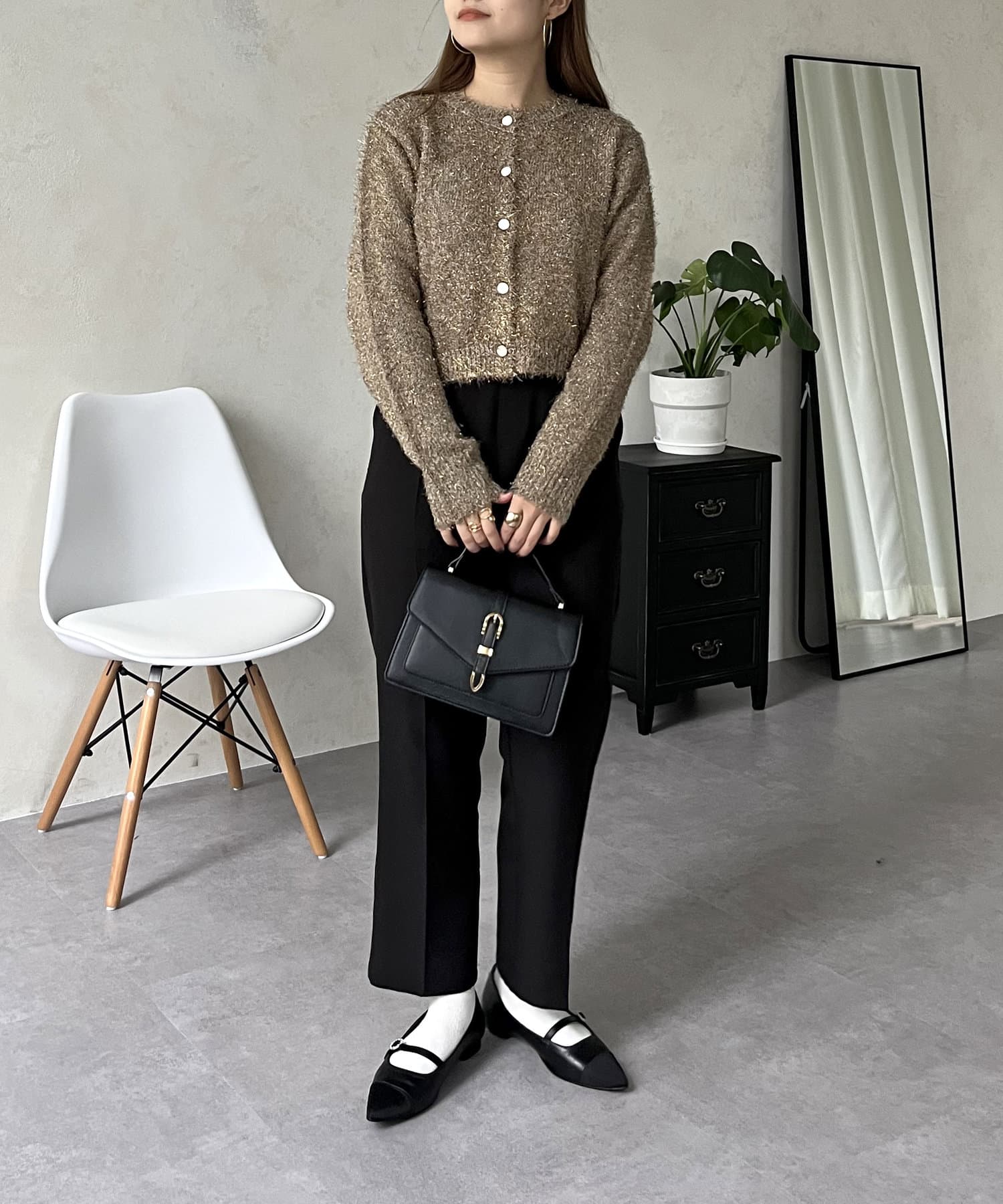 prose verse(プロズヴェール) ラメフェザーショートカーディガン