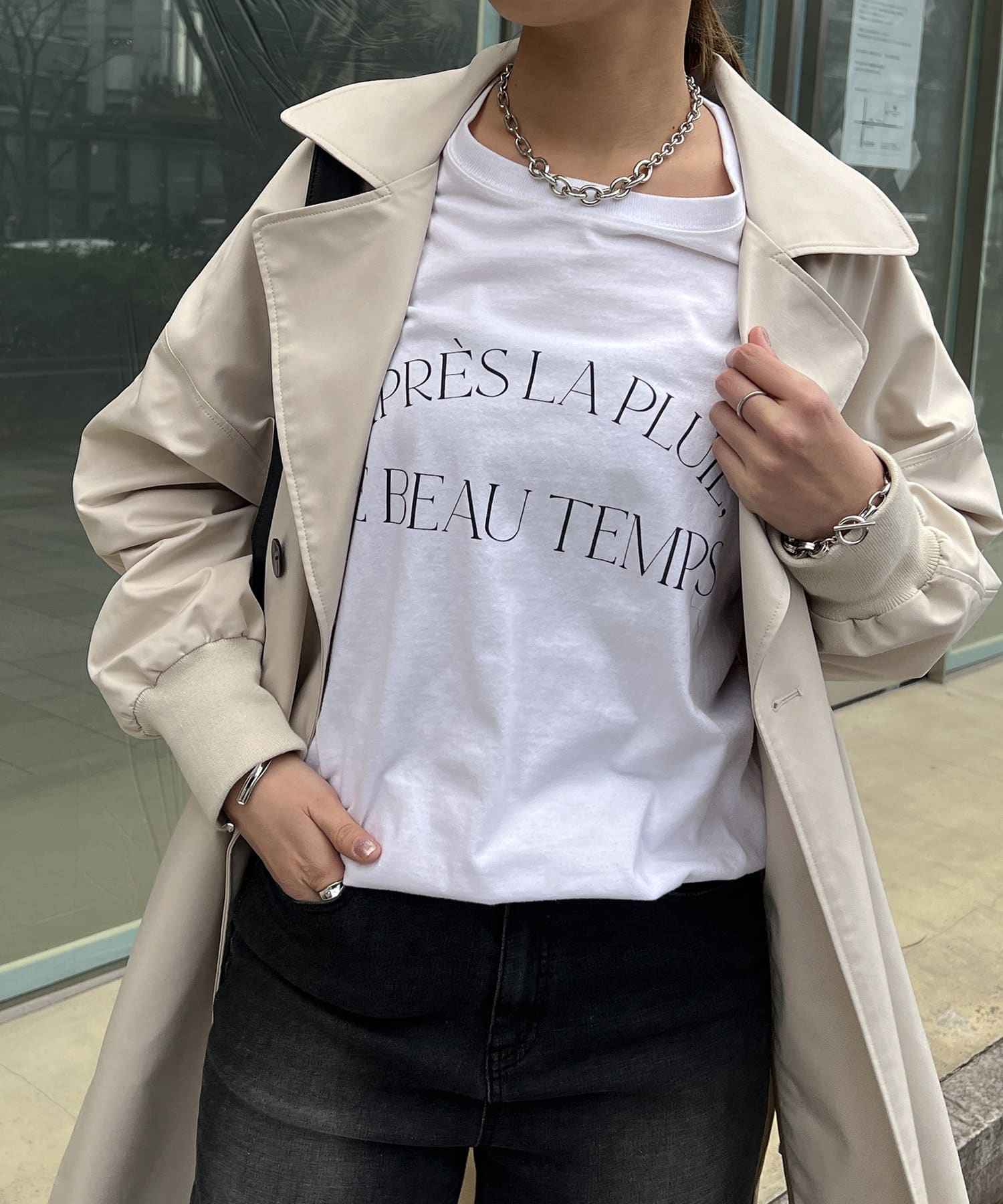 un dix cors(アンディコール) ラウンドロゴロンTEE