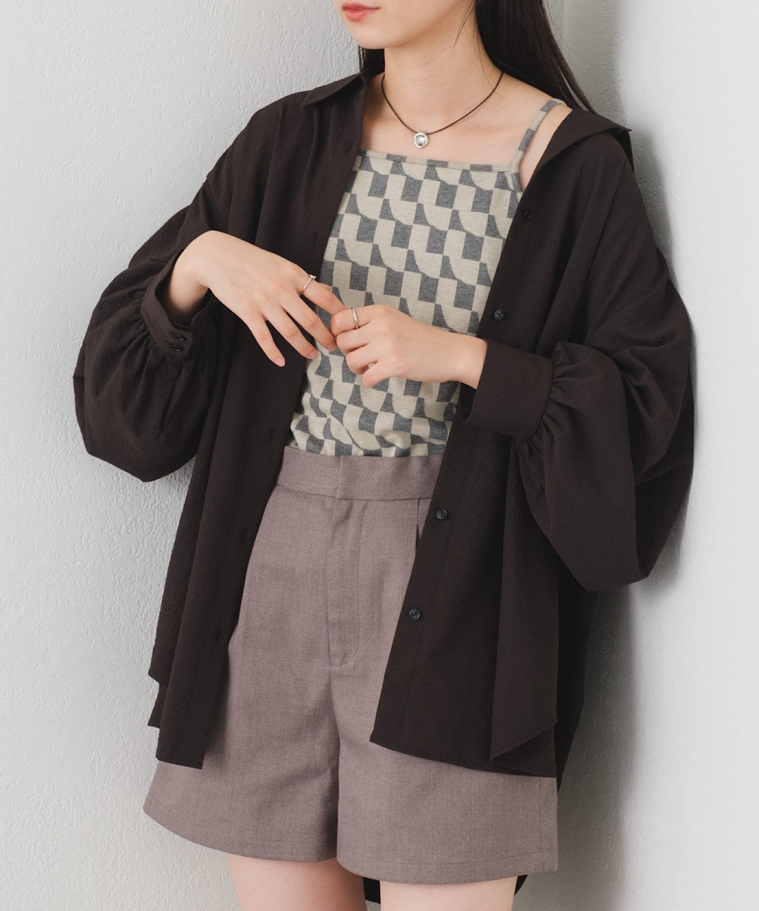 OUTLET(アウトレット) 【Kastane】バックギャザーBIGシャツ