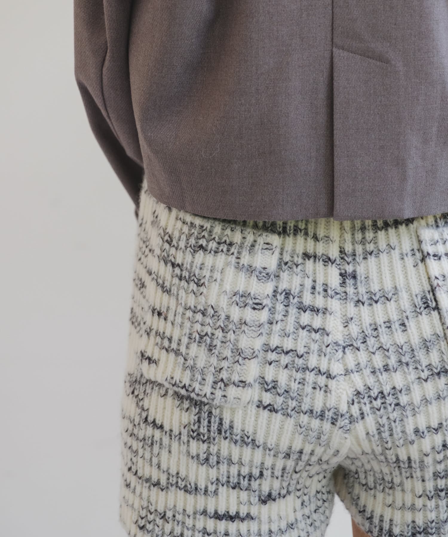 OUTLET(アウトレット) 【Kastane】メランジニットショートパンツ