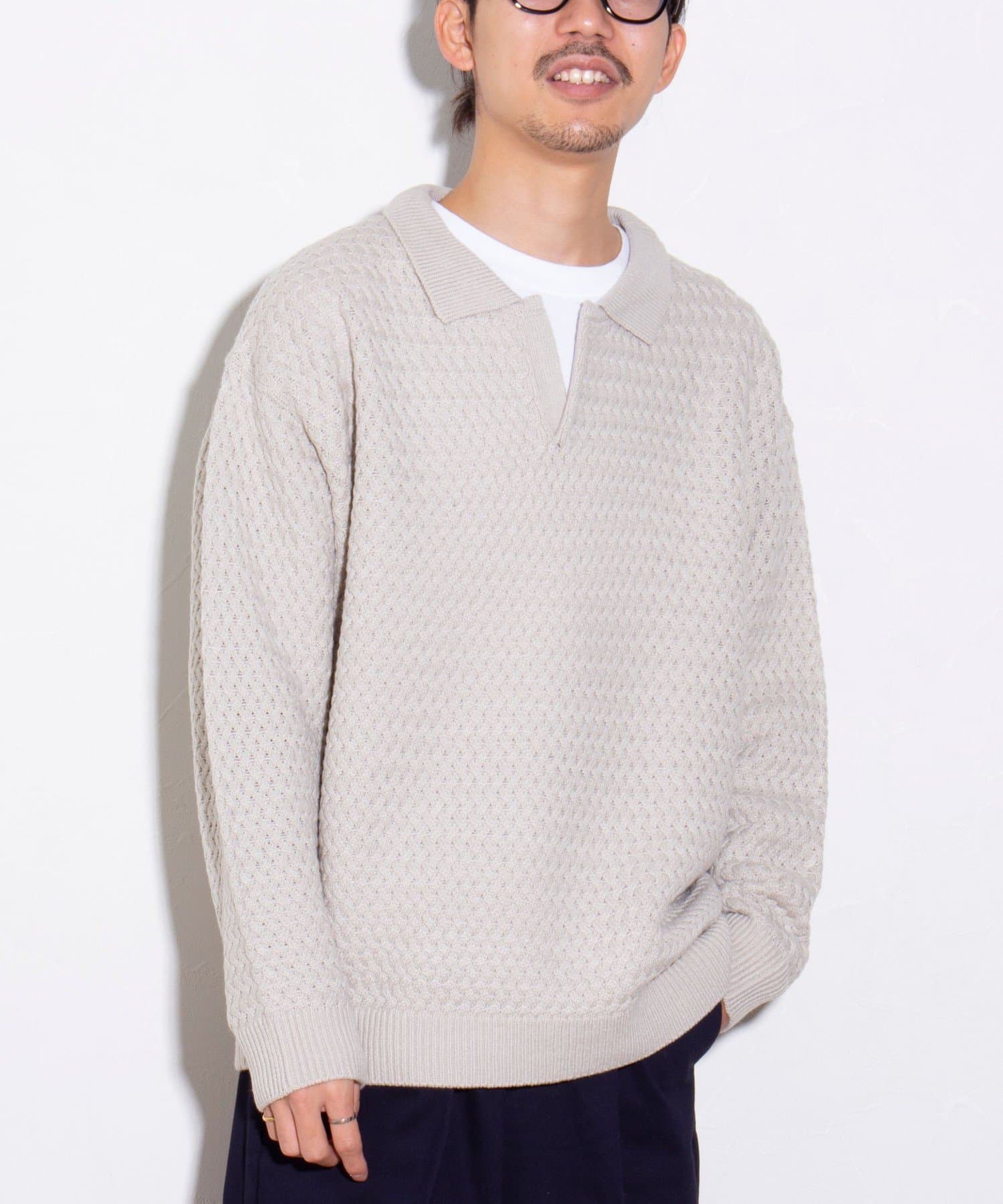 FREDY & GLOSTER(フレディ アンド グロスター) 【GLOSTER】バスケットスキッパーニット ポロシャツ