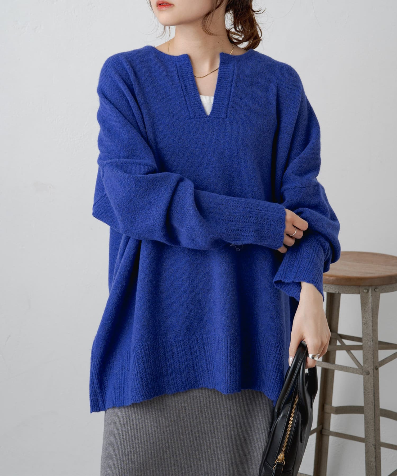 定価24200円*ガリャルダガランテ*希少ラベンダーブルーキーネックニット 定価24200円*ガリャルダガランテ*希少ラベンダーブルーキーネック