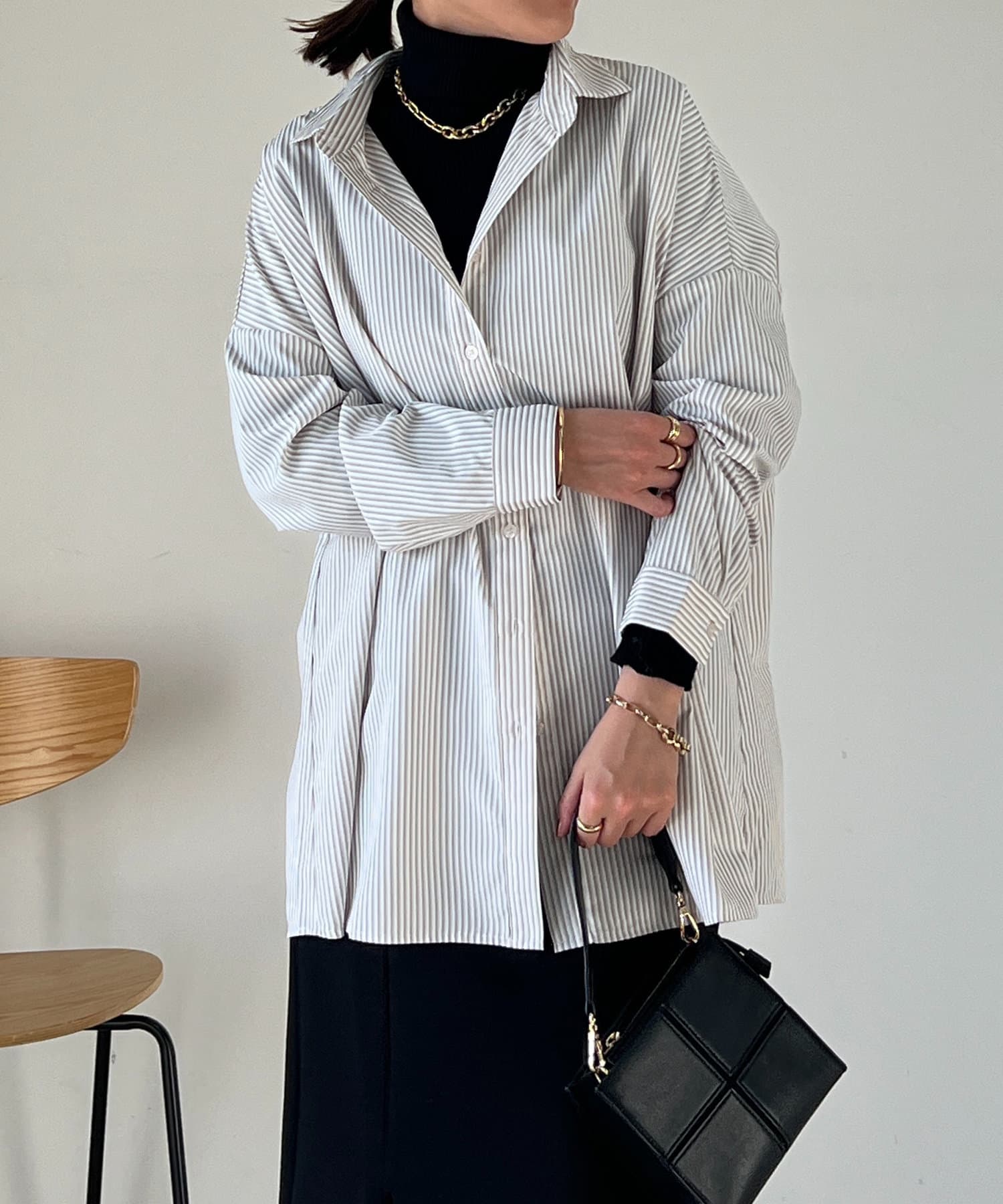 un dix cors(アンディコール) ストライプルーズシャツ