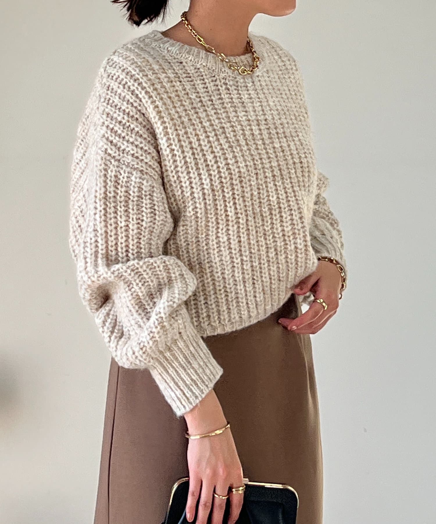 un dix cors(アンディコール) 片畦ショートニット