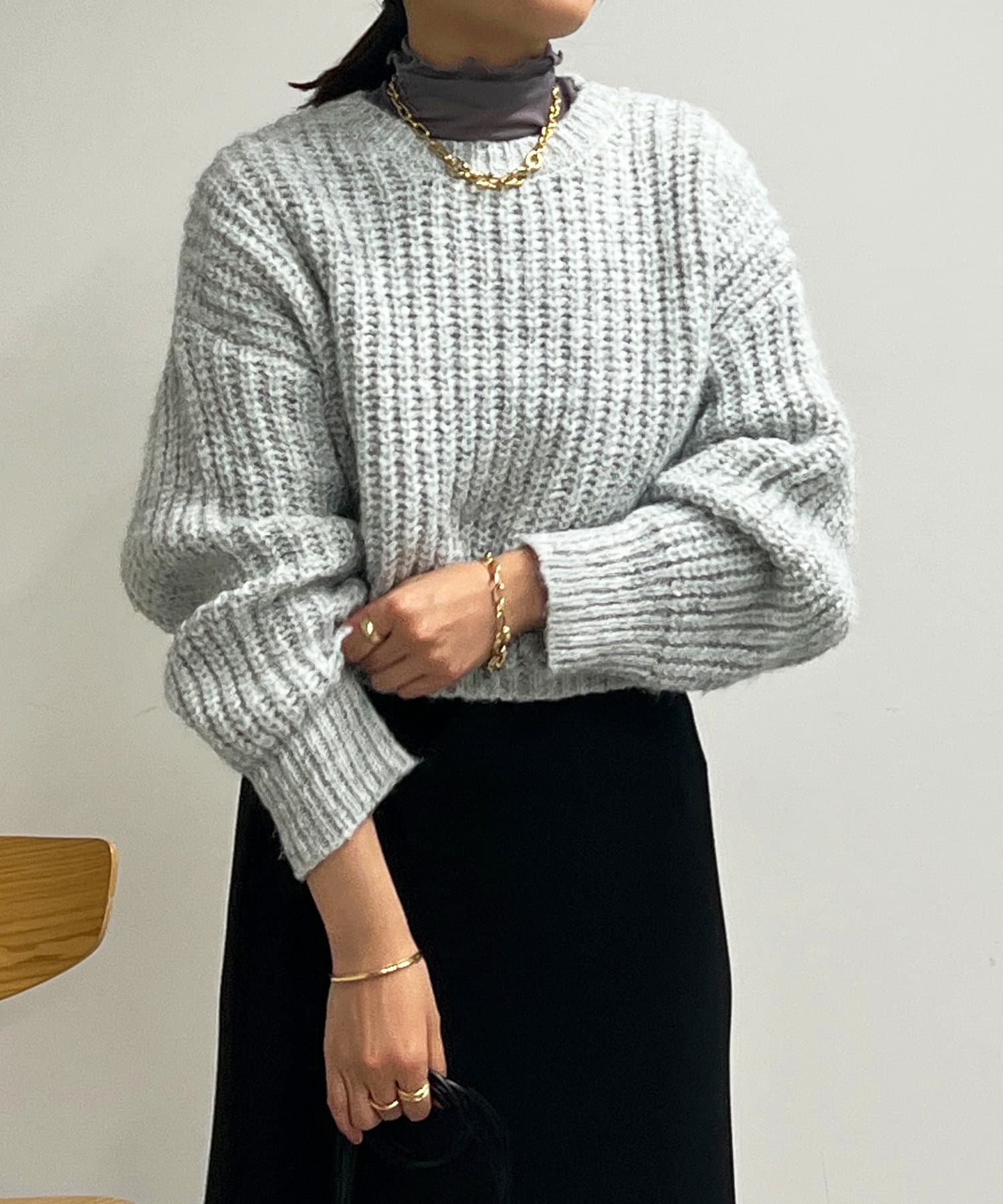 un dix cors(アンディコール) 片畦ショートニット