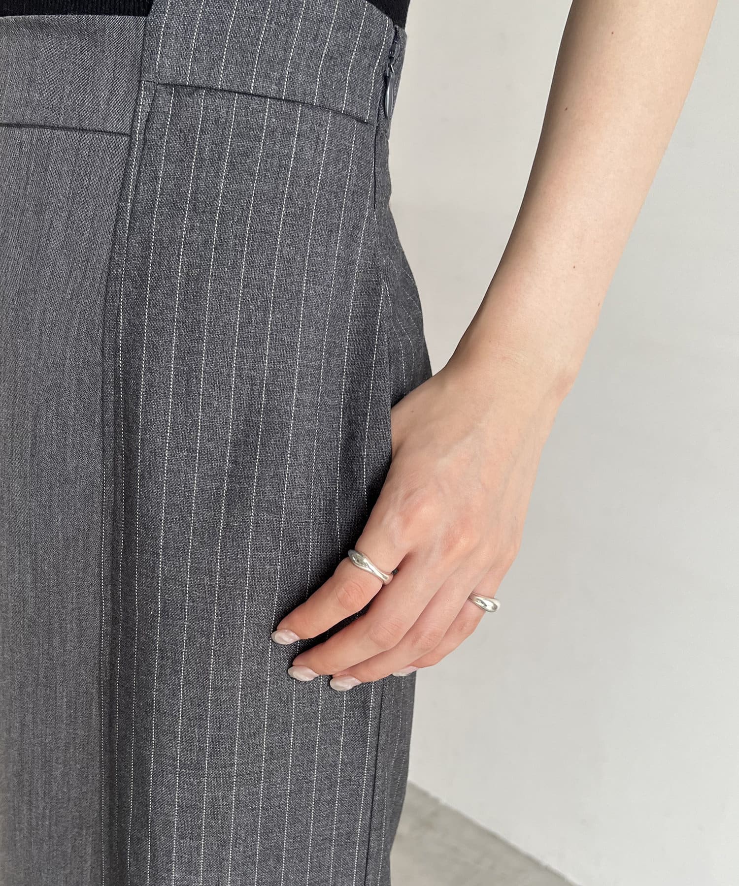 OUTLET(アウトレット) 【CAPRICIEUX LE'MAGE】ストライプ切替スカート