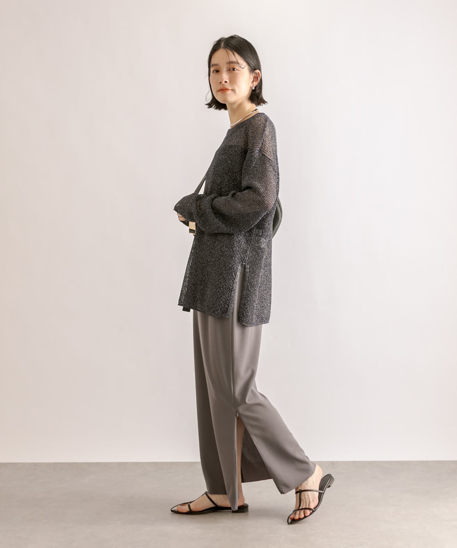 お中元 お歳暮 お年賀 夏 冬 年末年始のご挨拶 ギフト 通販な ストレッチ◎】カットジョーゼットナロースカート | RIVE DROITE スカート