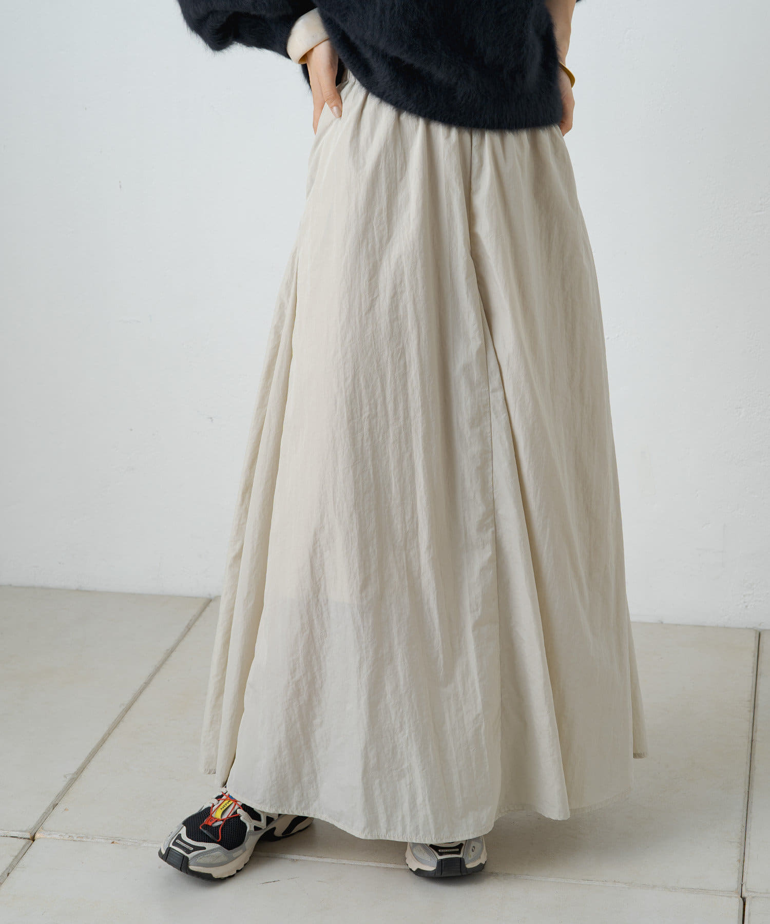 OUTLET(アウトレット) 【Omekashi】切り替えロングフレアスカート