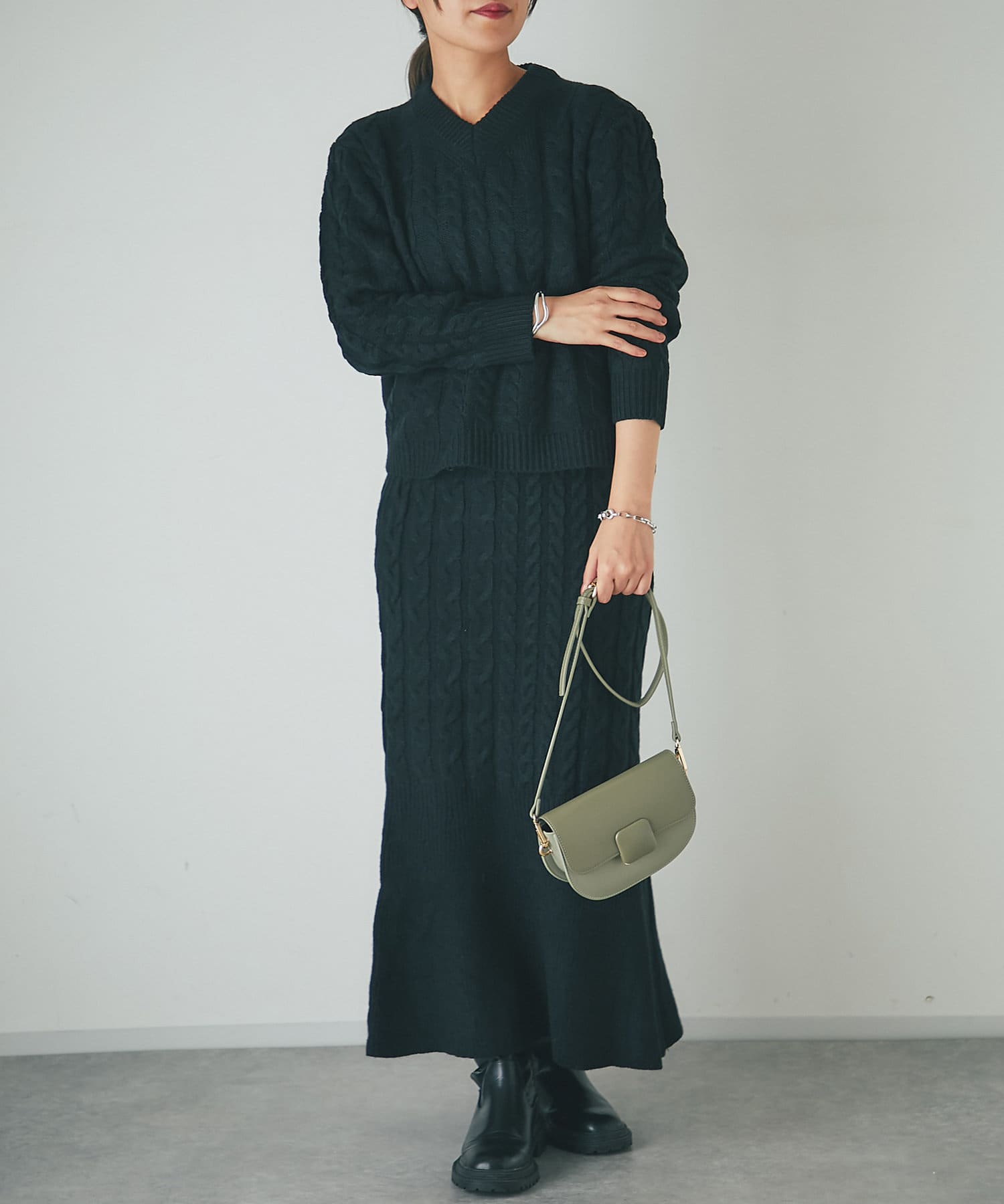 OUTLET(アウトレット) 【un dix cors】スカートニットセットアップ