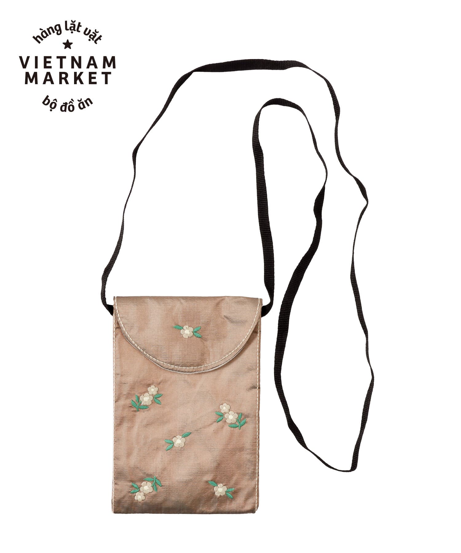 3COINS(スリーコインズ) 刺繍ショルダーポーチ：大／ベトナム