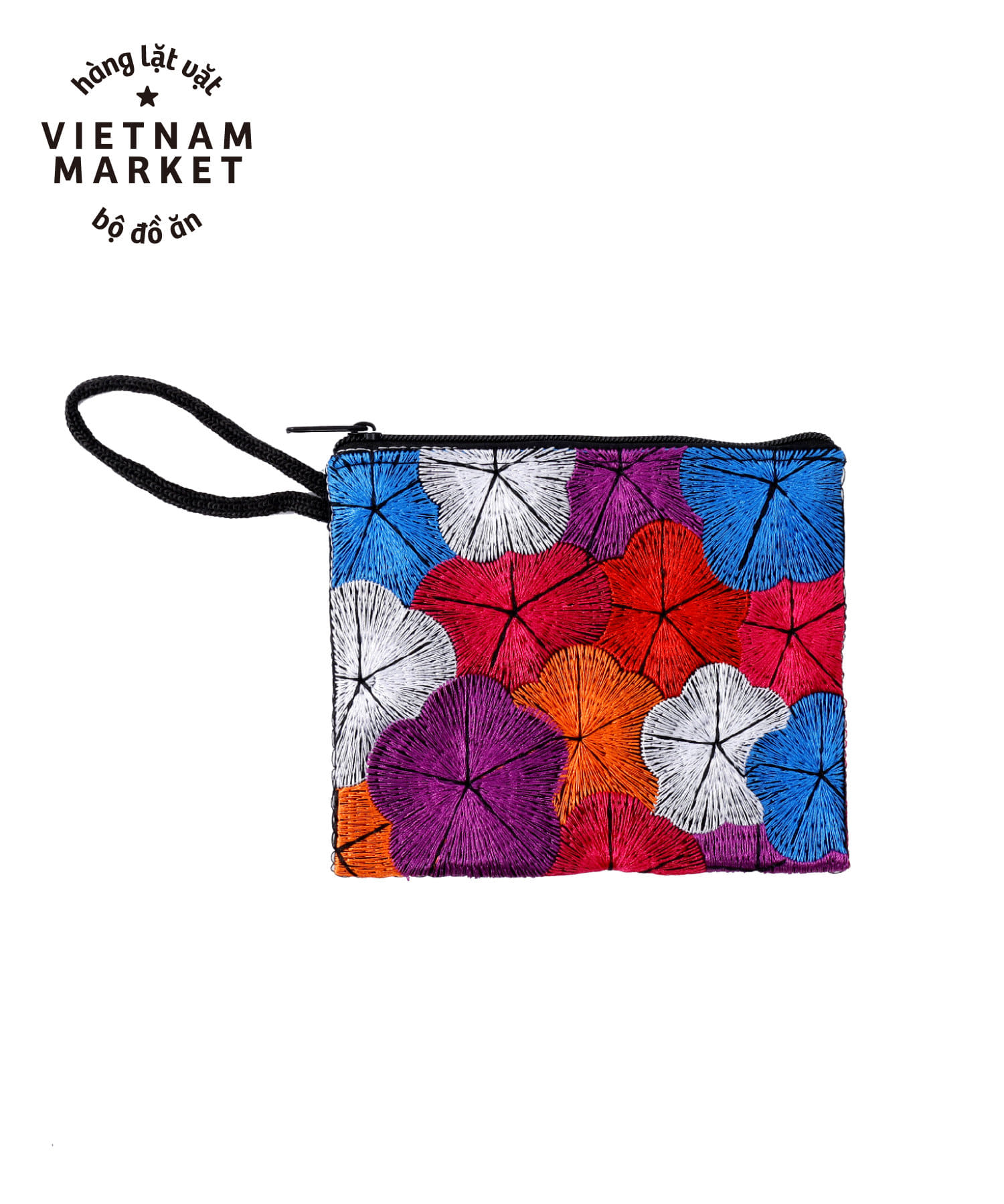 3COINS(スリーコインズ) 刺繍いっぱいポーチ：小／ベトナム