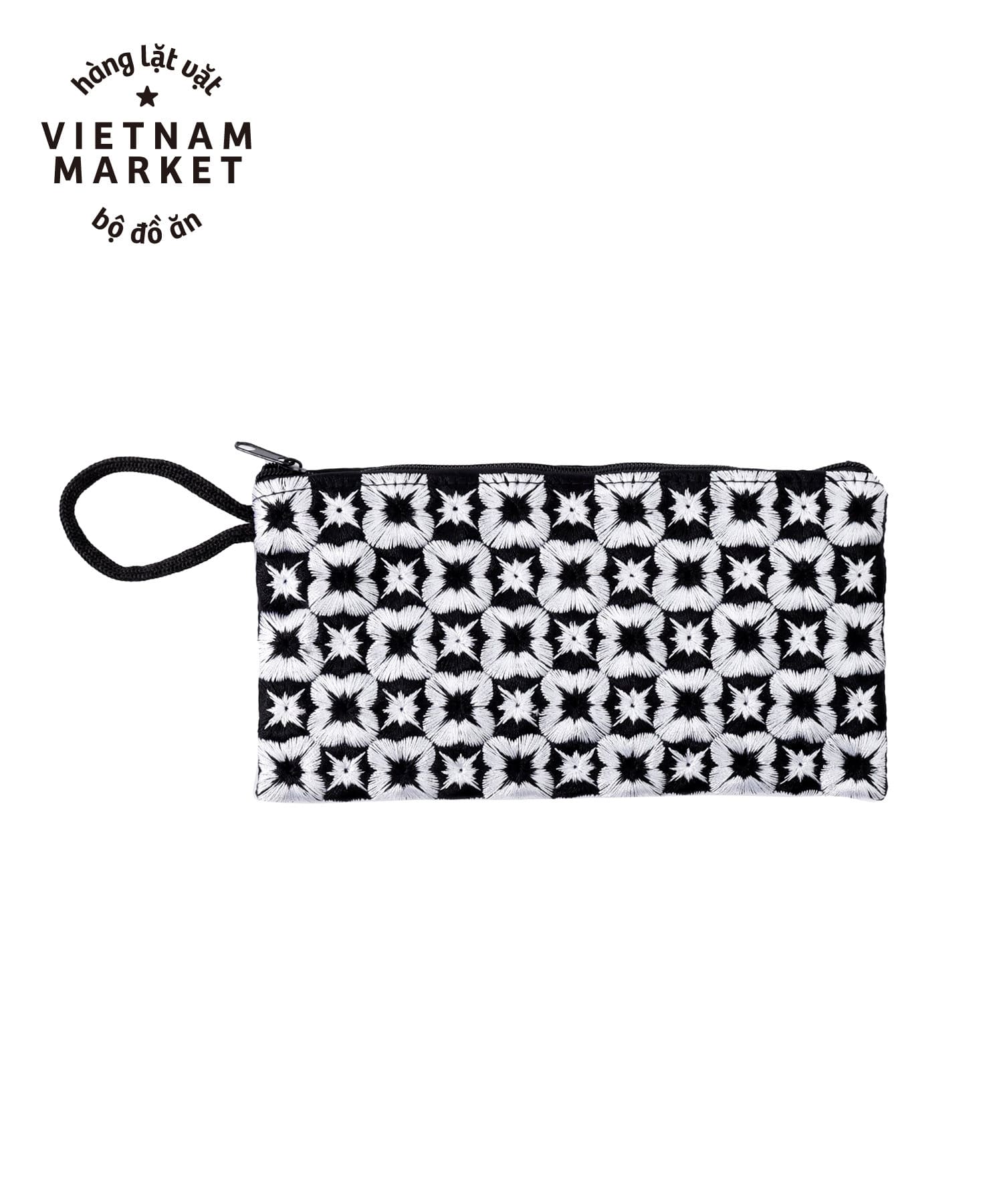 3COINS(スリーコインズ) 刺繍いっぱいポーチ：大／ベトナム