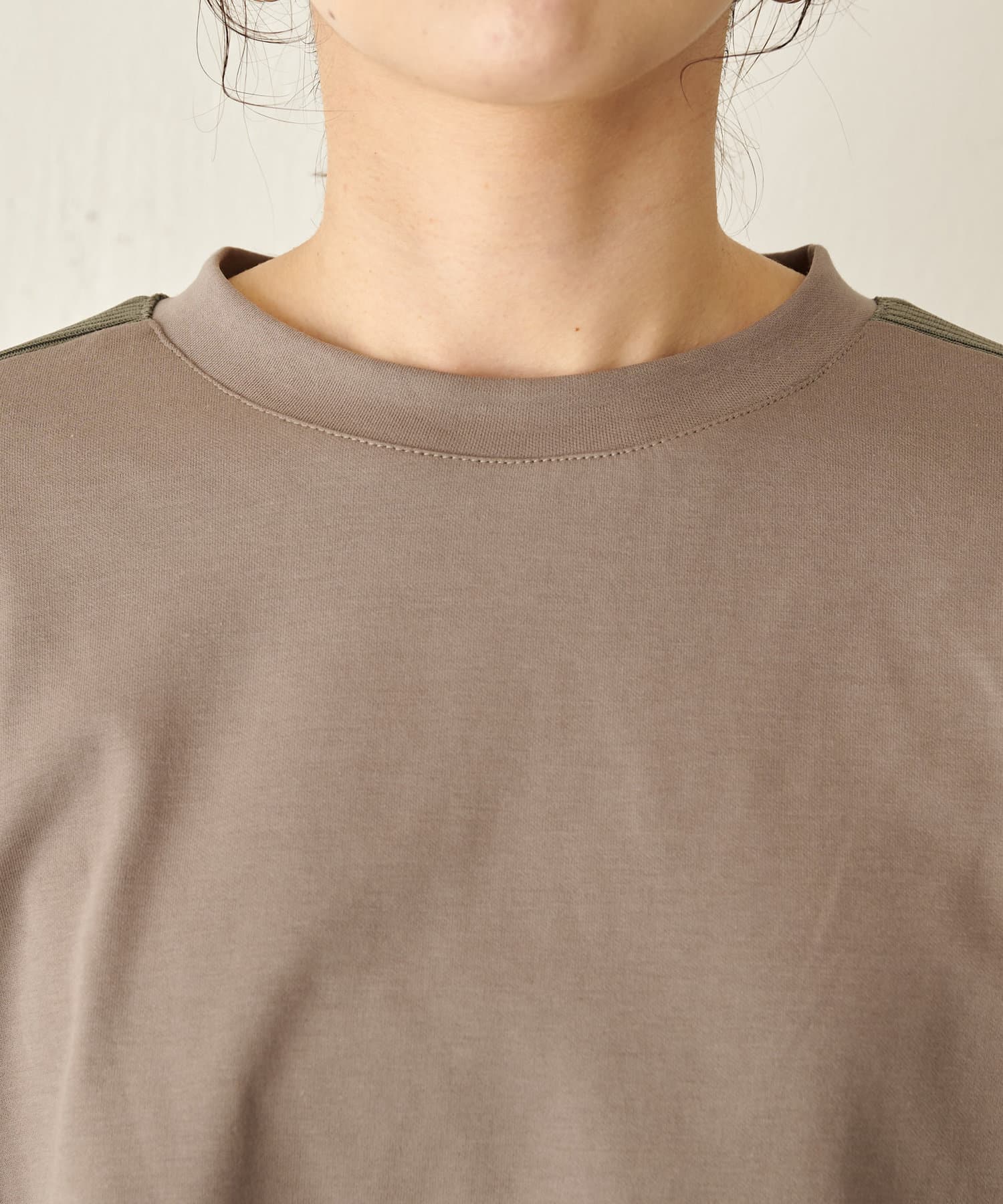 Jena　espace merveilleux(ジェナ　エスパスメルヴェイユ) 裾メッシュ配色カットソー