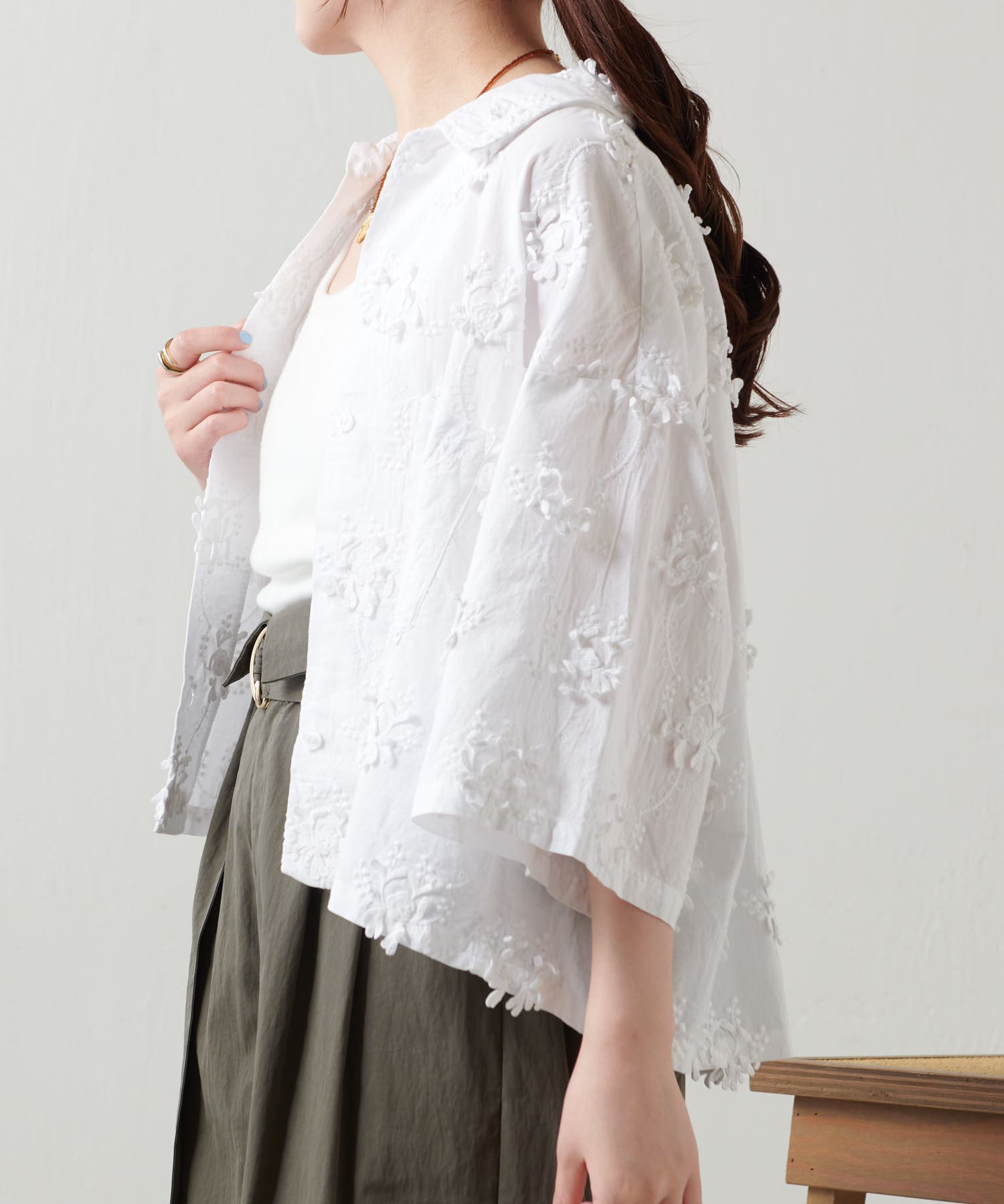 crinkle crinkle crinkle フリルシャツ