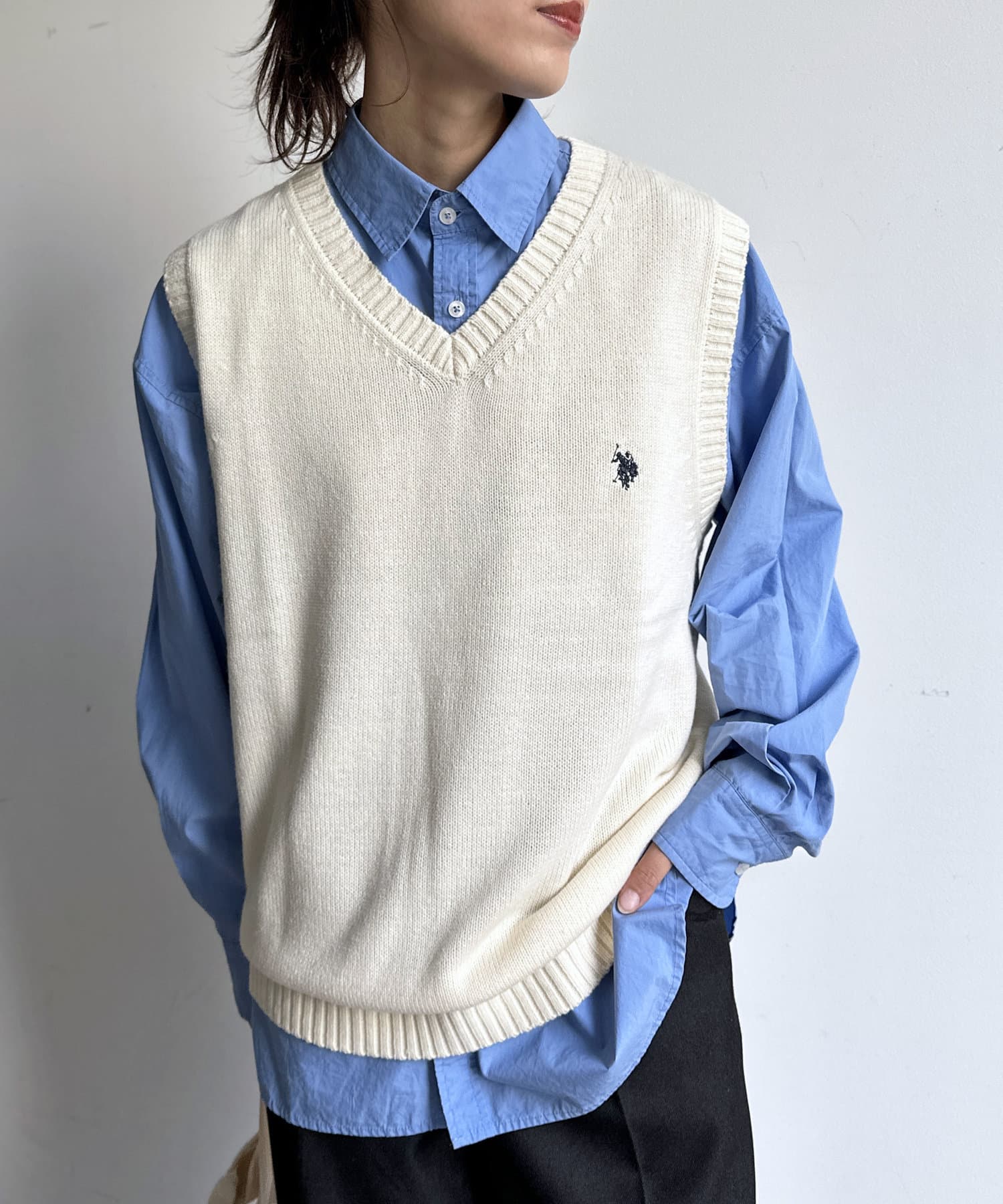 U.S. POLO ASSN.】1ポイント刺繍ニットベスト | CPCM(シーピー