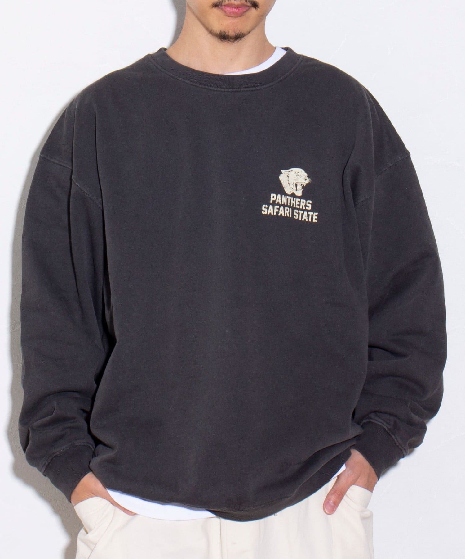 FREDY & GLOSTER(フレディ アンド グロスター) 【GLOSTER】ANIMAL ピグメント加工 クルーネック プリントスウェット