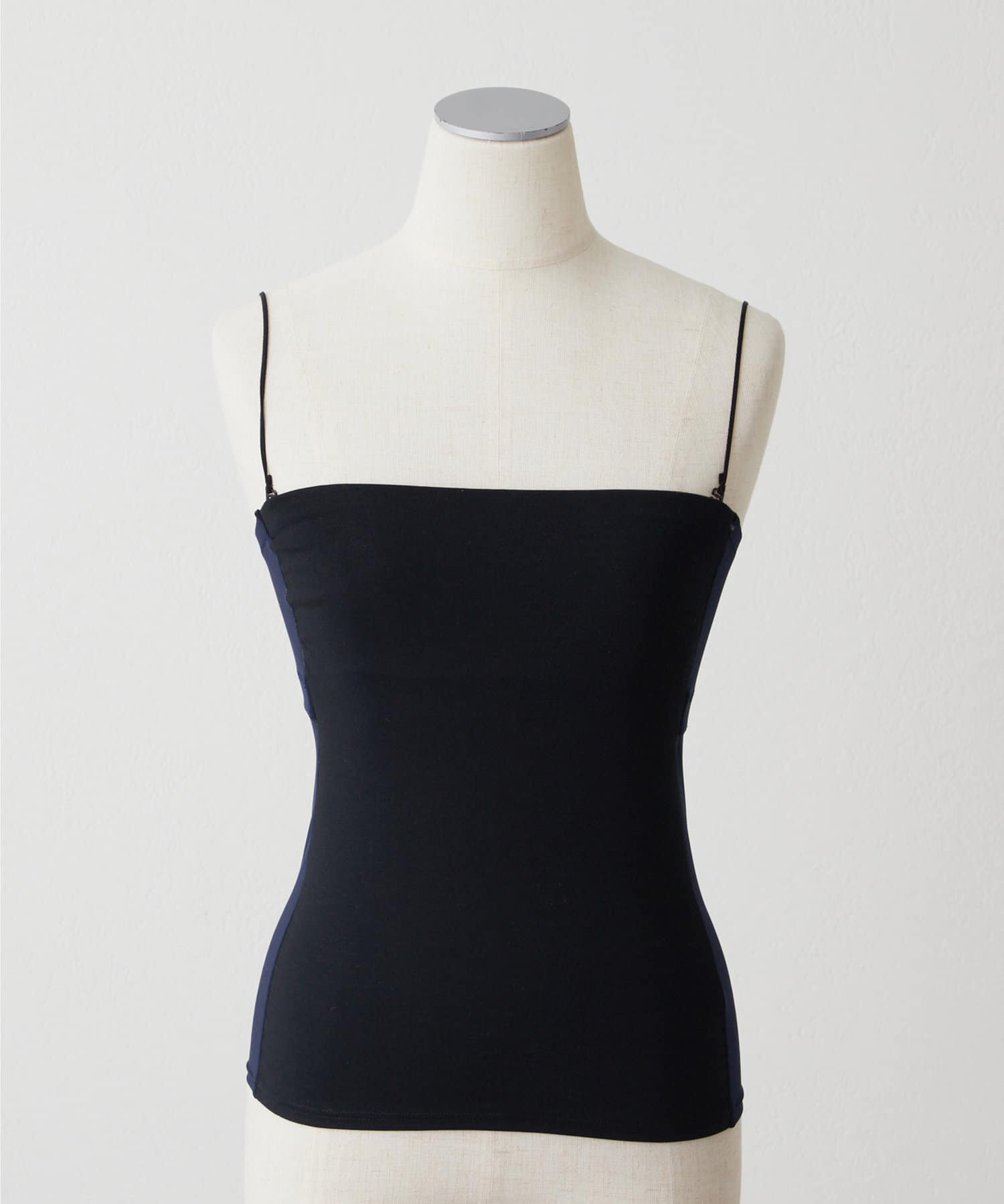 OVERNEATH Bra053 スムース×ネットキャミソール OVERNEATH / Smooth×Net Bra053 ( Black×Dark Navy / Pink