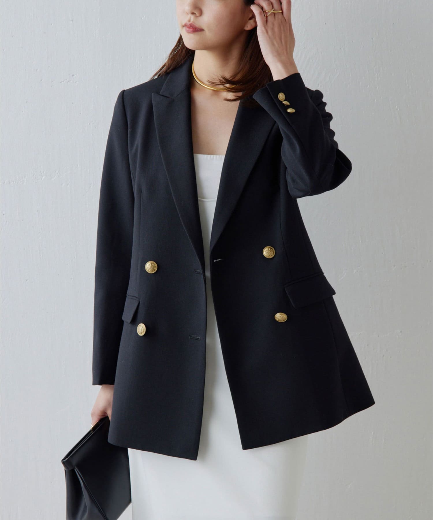 GALLARDAGALANTE ピークドラペルジャケット ネイビー セール】ピークド