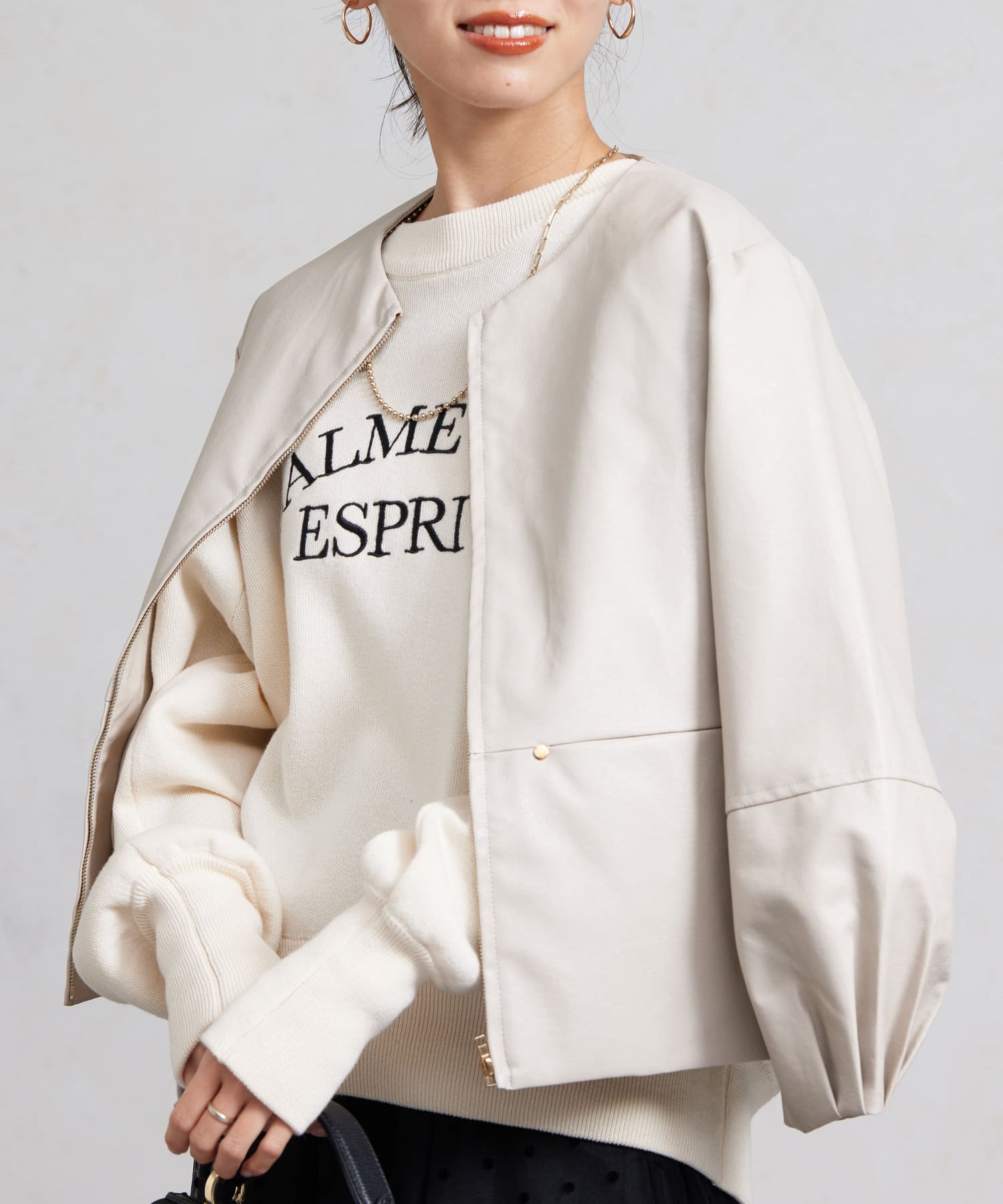 【新品未使用タグ付】maison de Dolce. 袖ボリュームサテンブルゾン OUTER | maison de Dolce.