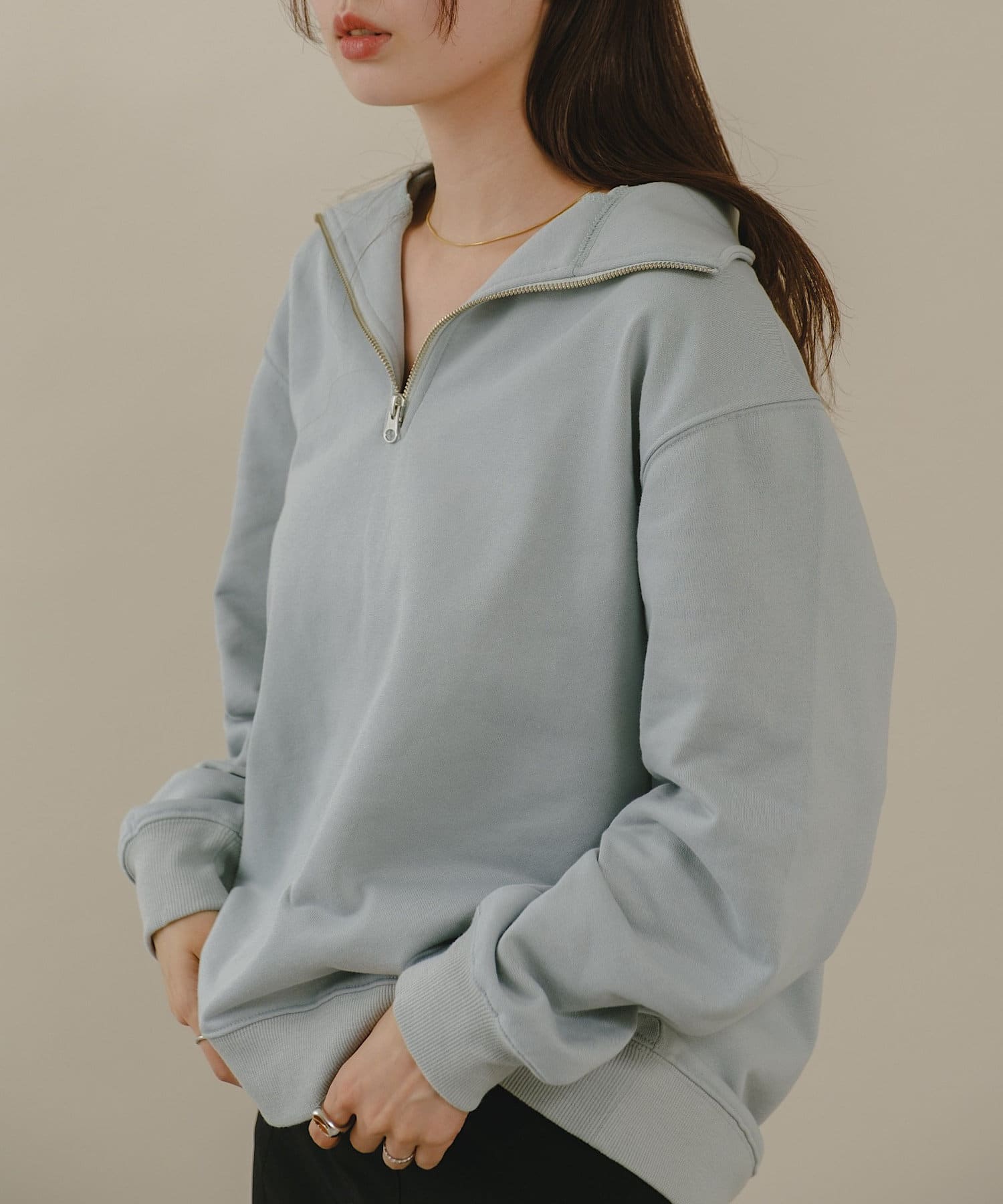 Kastane】ハーフジップロゴスエット | OUTLET(アウトレット)レディース