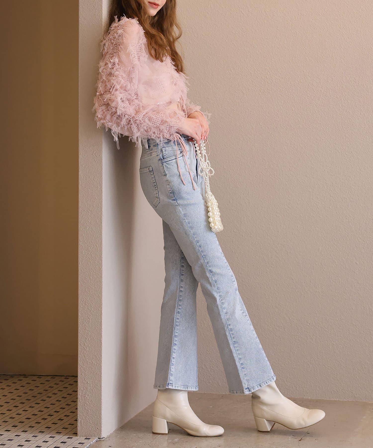 NICE CLAUP / OLIVE des OLIVE OUTLET(ナイスクラップ  / オリーブ デ オリーブ アウトレット) 【Seemi】キラキラシャーリングトップス