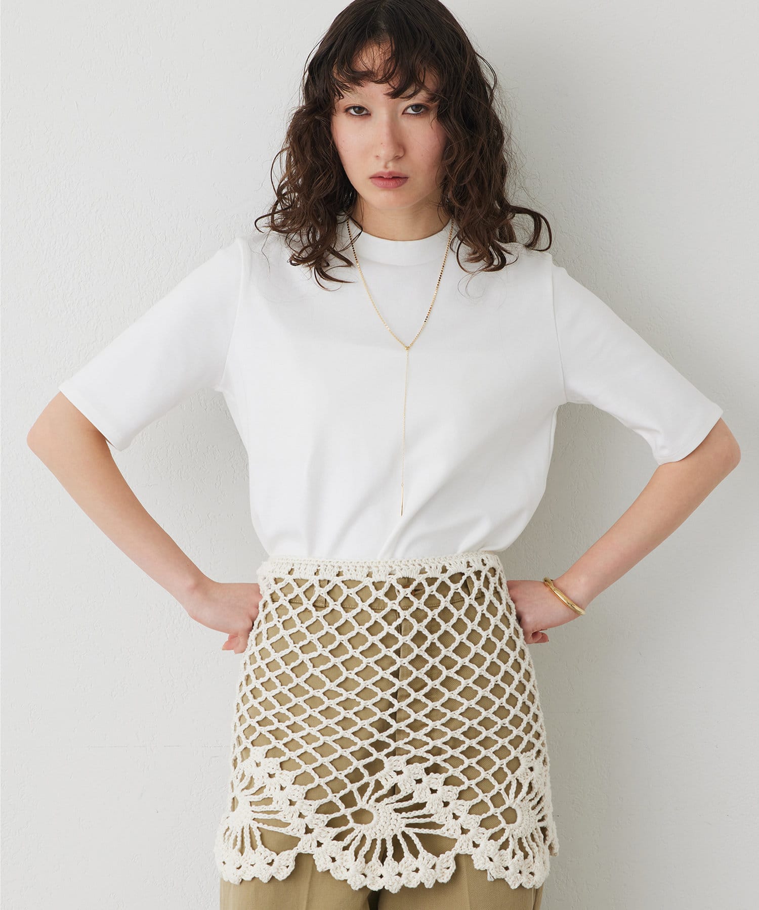 ◆boobo☆◆ Whim Gazette クルーネックプルオーバー ストレッチクルーネックプルオーバー | Whim Gazette(ウィム