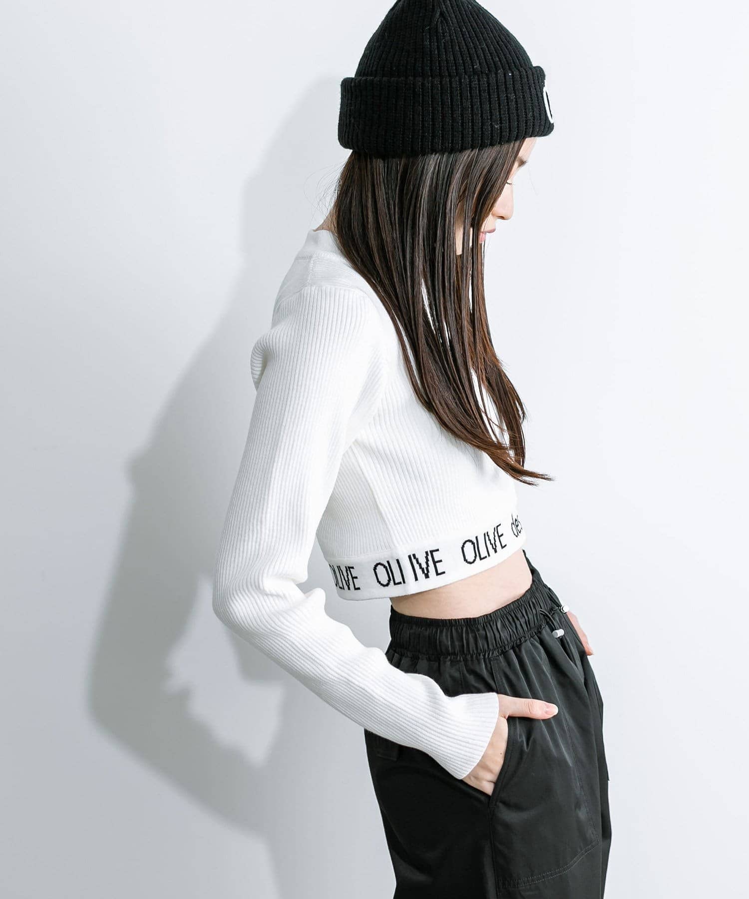 OLIVE des OLIVE】袖ロゴインナーニット | OLIVE des OLIVE OUTLET