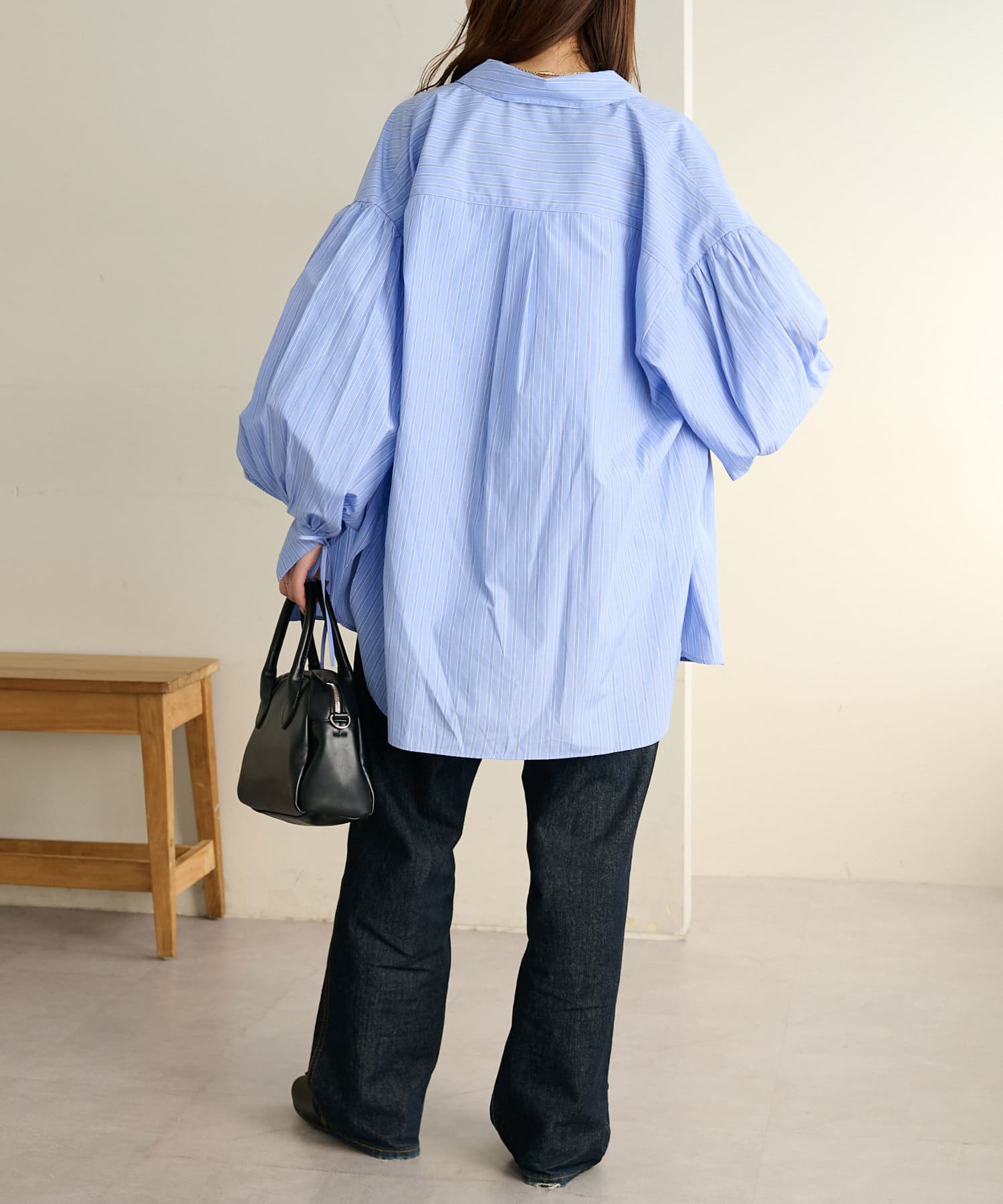 DISCOAT(ディスコート) ブロード袖口リボンシャツ