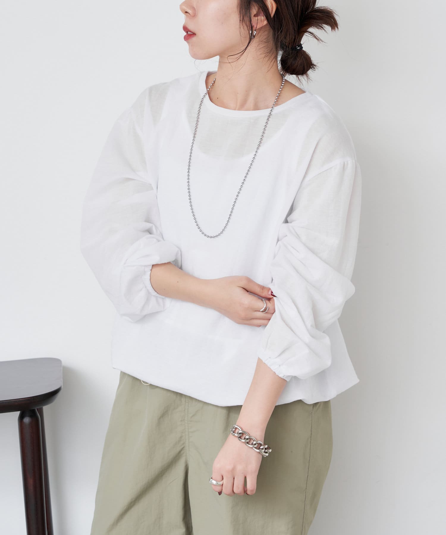 Jena　espace merveilleux(ジェナ　エスパスメルヴェイユ) タンク付き袖バルーンカットソー