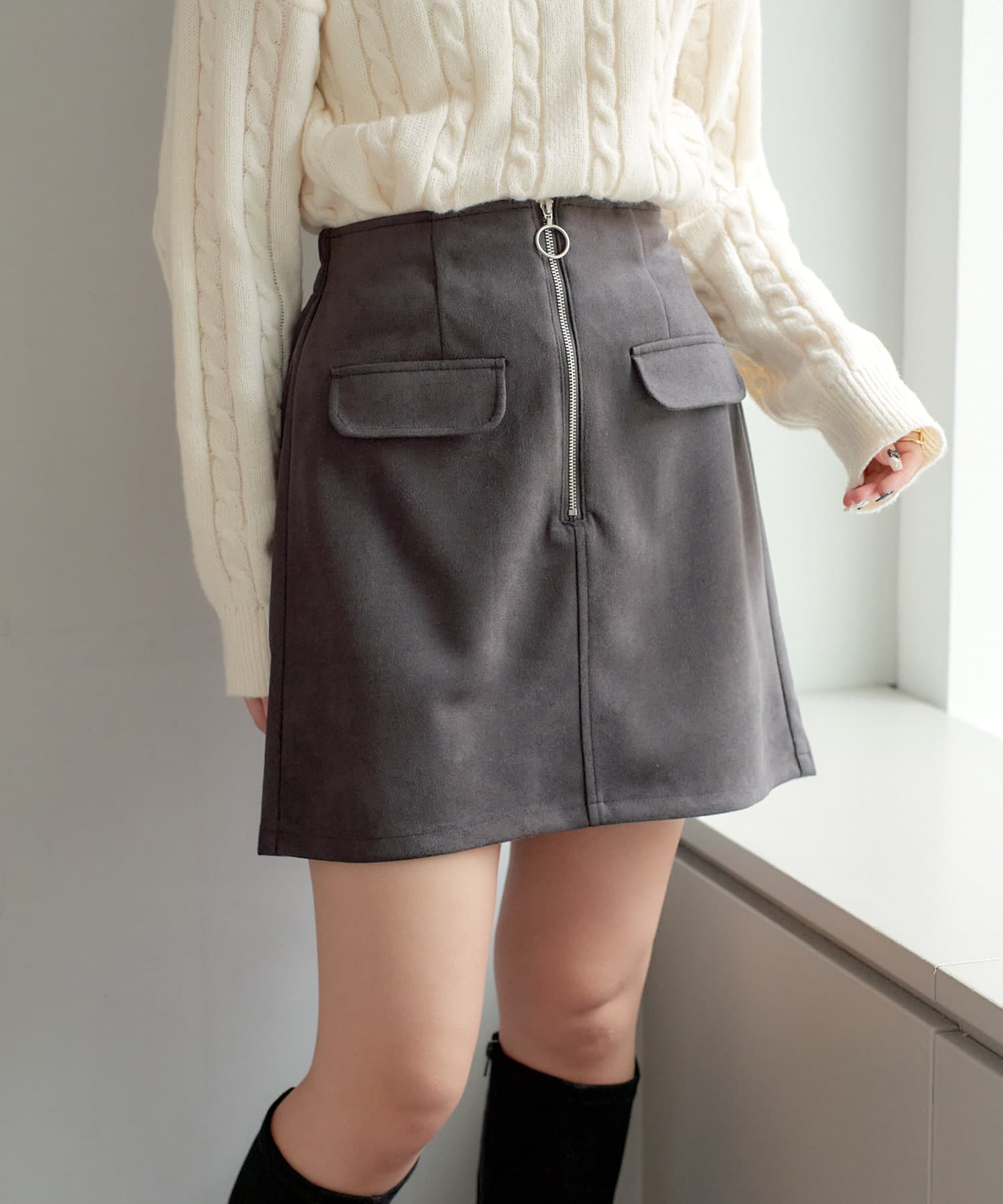 スエポン前ZIPミニスカート | OLIVE des OLIVE OUTLET(オリーブ・デ  