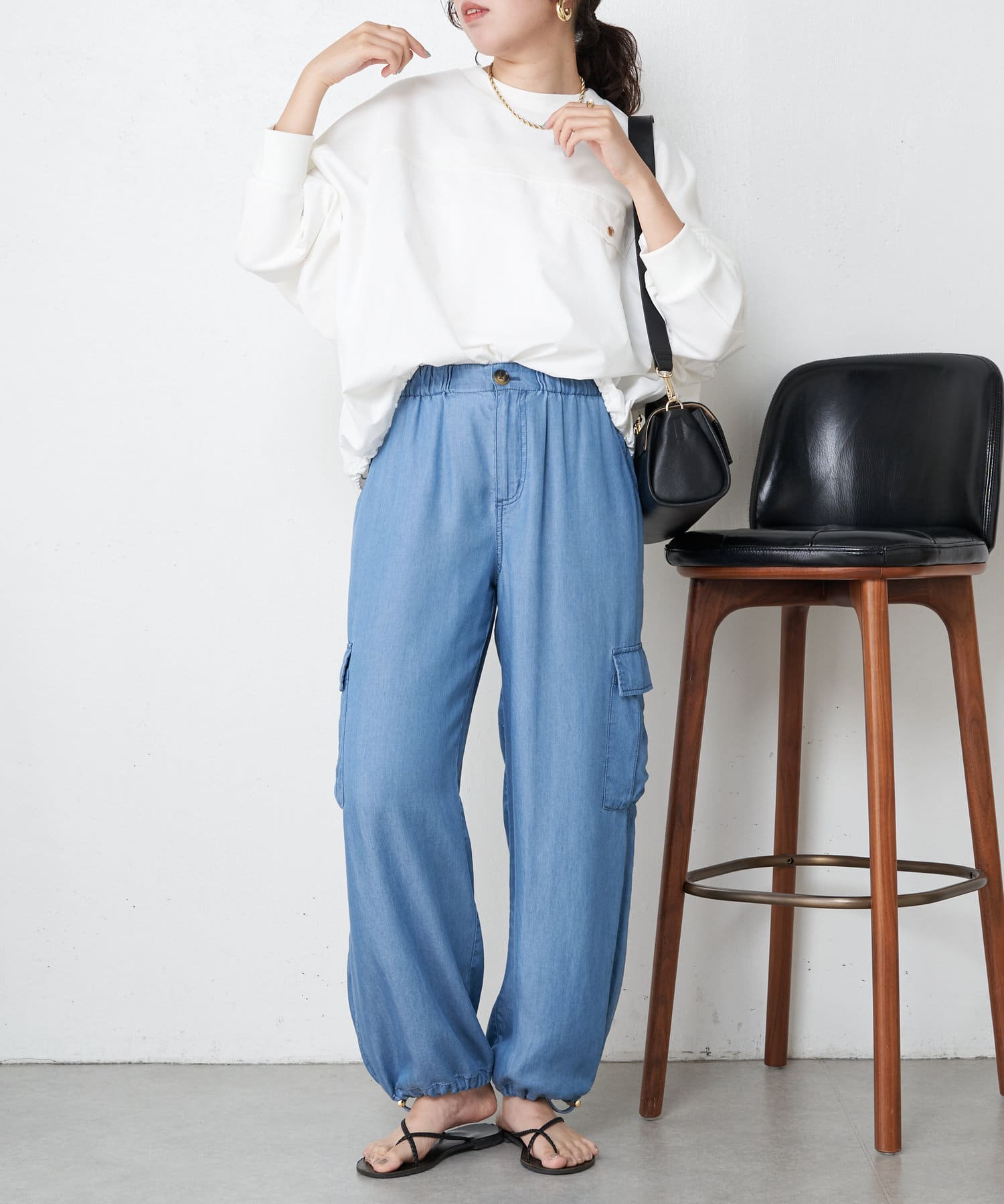 洗濯機OK/一部WEB限定カラー】フハク切替ダンボールカットソー