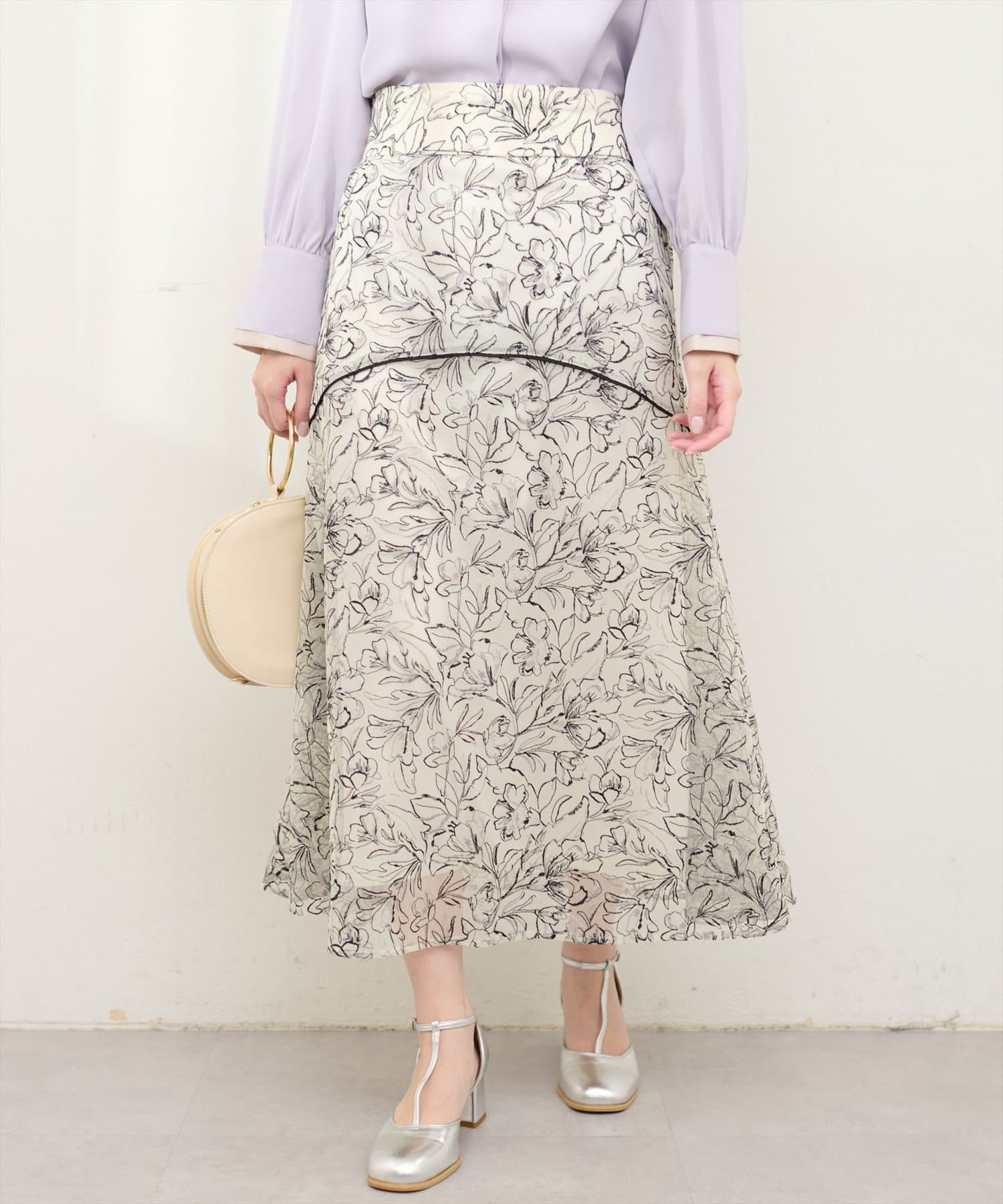 osono長さ変えれる線画レーススカート | natural couture(ナチュラル 