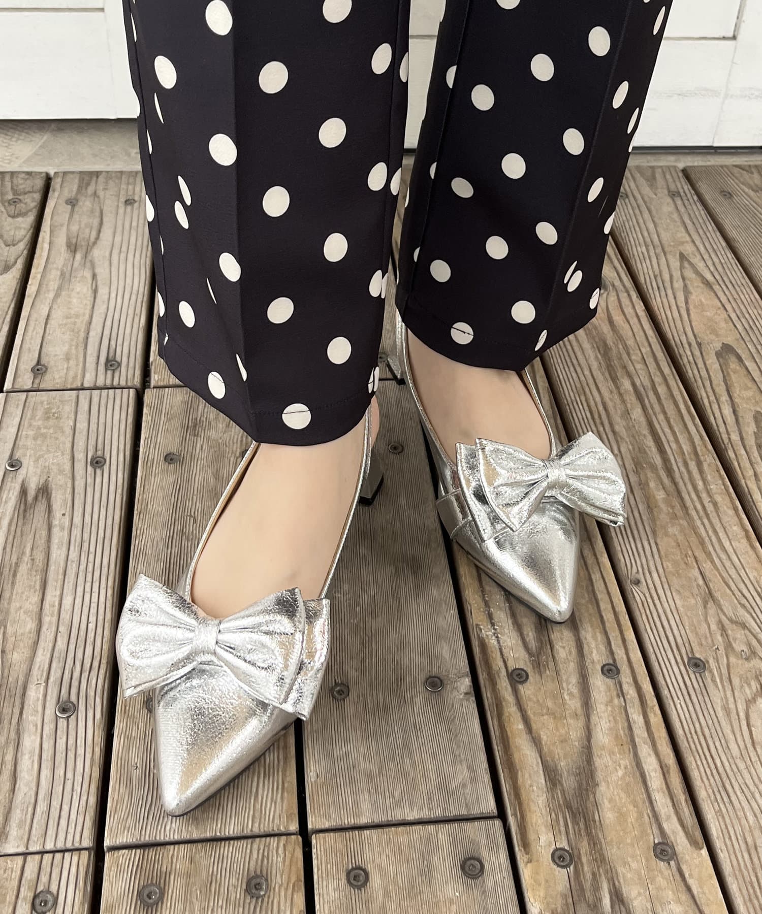 （専用）OHGA♡ ビッグリボン　シルバー　BIG RIBON ミュール 専用）OHGA♡ ビッグリボン シルバー BIG RIBON ミュール