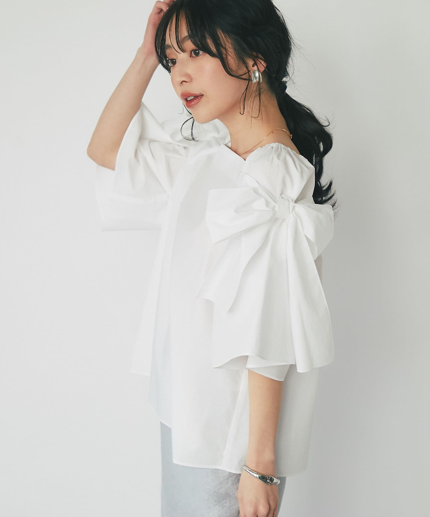 La boutique Bon Bon/ブラウス/FREE/ポリエステル/GRY/LBZ1041204A0011// ラッフルチュールカットソー | La boutique BonBon(ラブティック