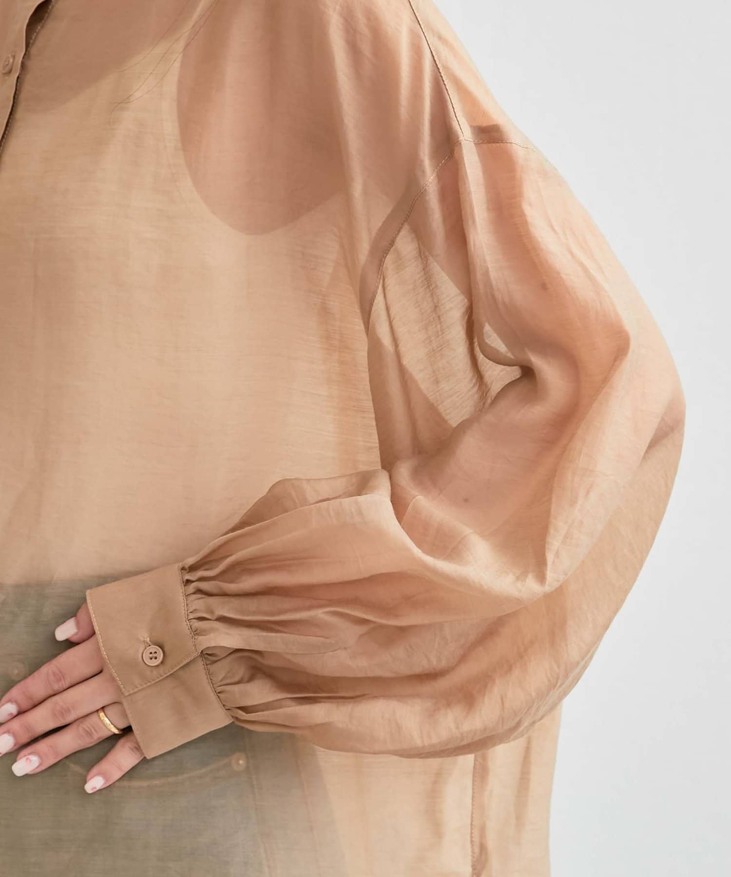 CIAOPANIC TYPY(チャオパニックティピー) 【累計販売数１万枚突破/程よい透け感】シアーバンドカラーシャツ