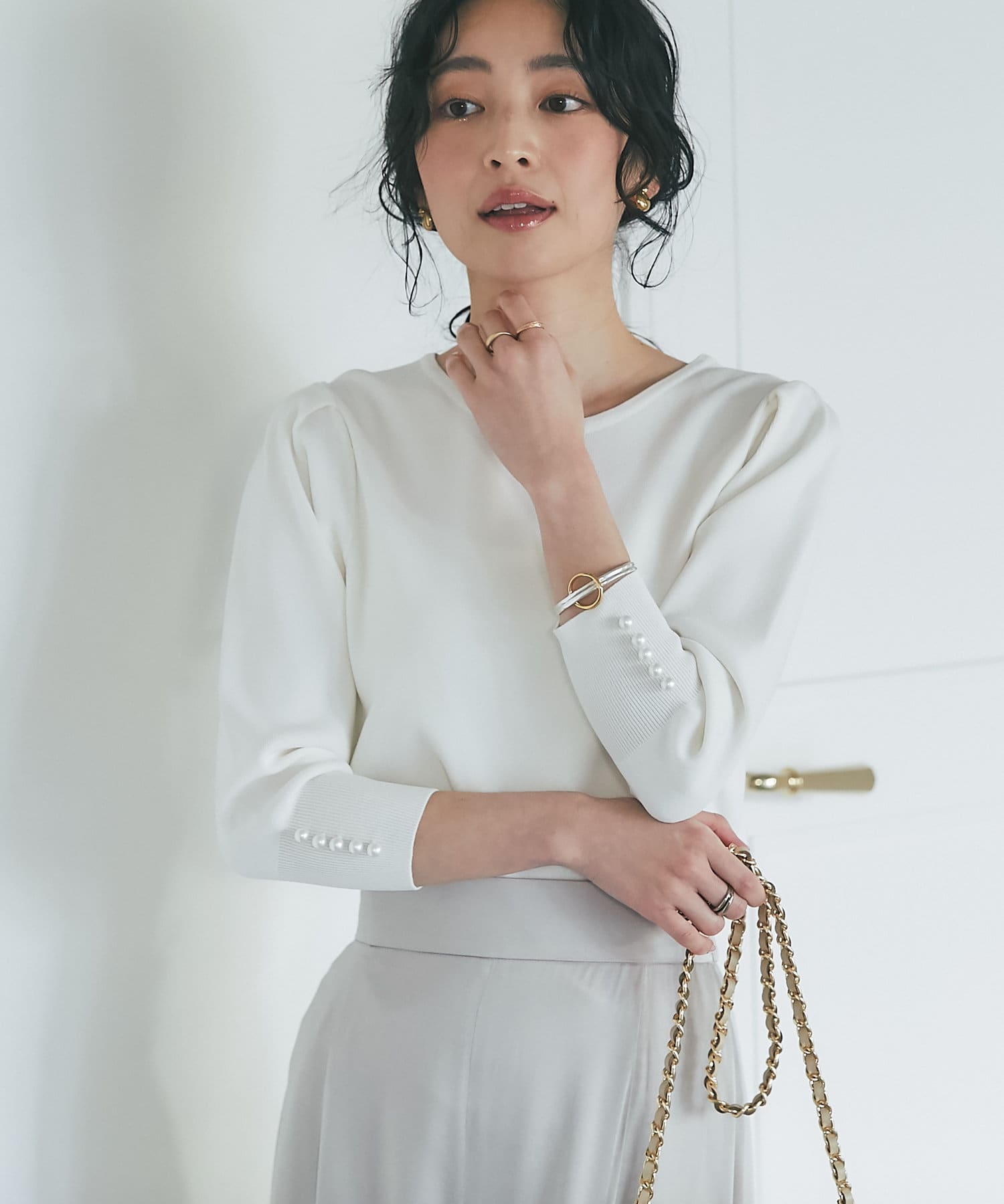 最強モテワンピ】パワショルニットロングワンピース | La