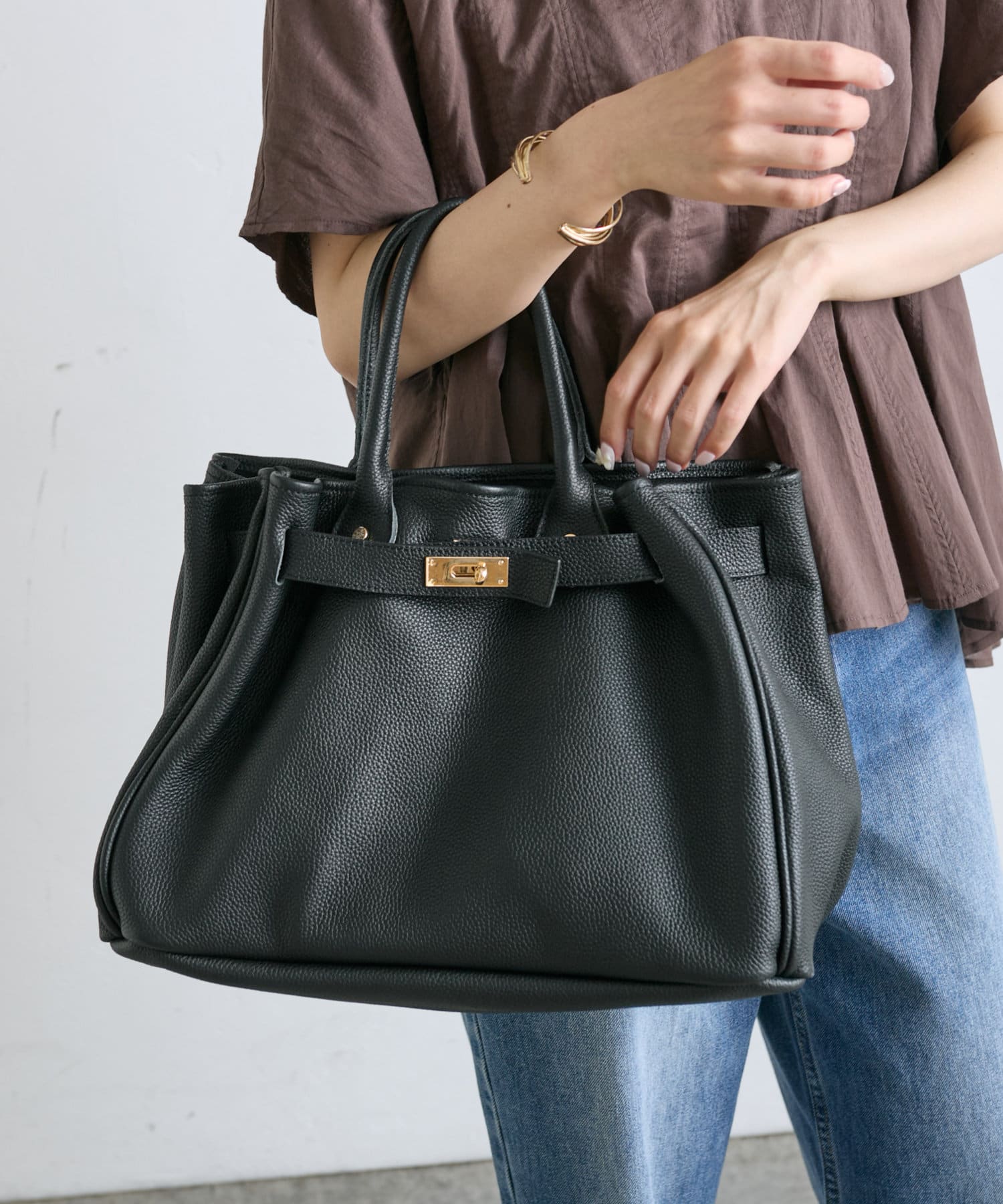 愛用 スクエアベルト2WAYレザーBAG | PUAL CE CIN(ピュアルセシン バッグ