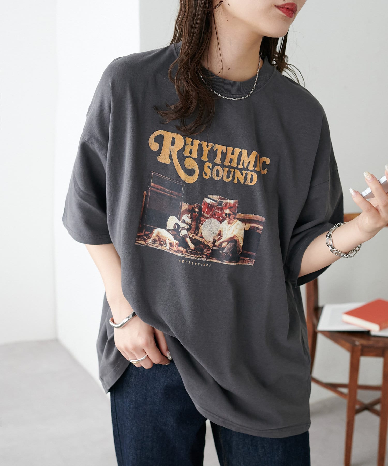 JIMMY'Z　Tシャツ　L　スミクロ　黒　ピグメント染め JIMMY'Z tシャツ 「JIMMYZ」（UN）T-SHIRT メンズ レディース
