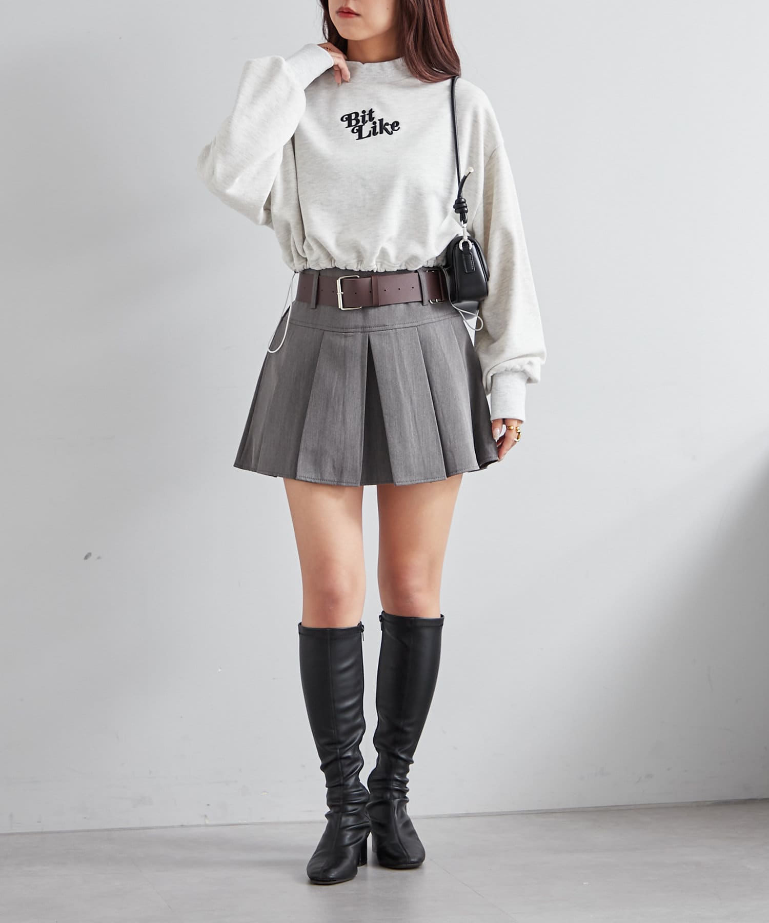 ◆PRADA◆ ベルトミニスカート グレー Prada 3D プリント ベルト ミニスカート | グレー | FARFETCH JP