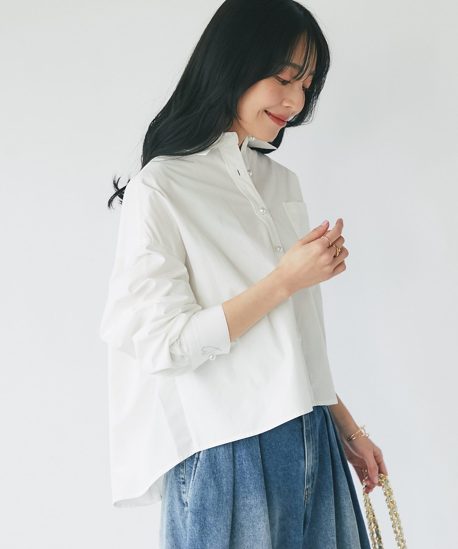 バックテールフレアシャツ バックテールフレアシャツ(FREE IVORY): : ウィメンズ｜UNITED