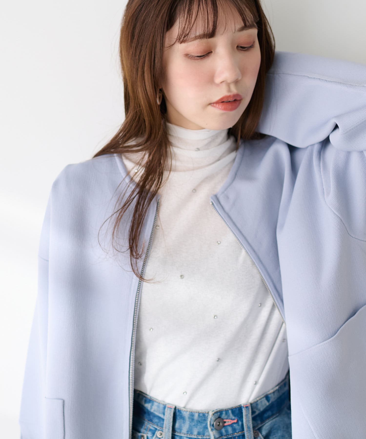 natural couture(ナチュラルクチュール) ホットフィックスシアーハイネックTOPS