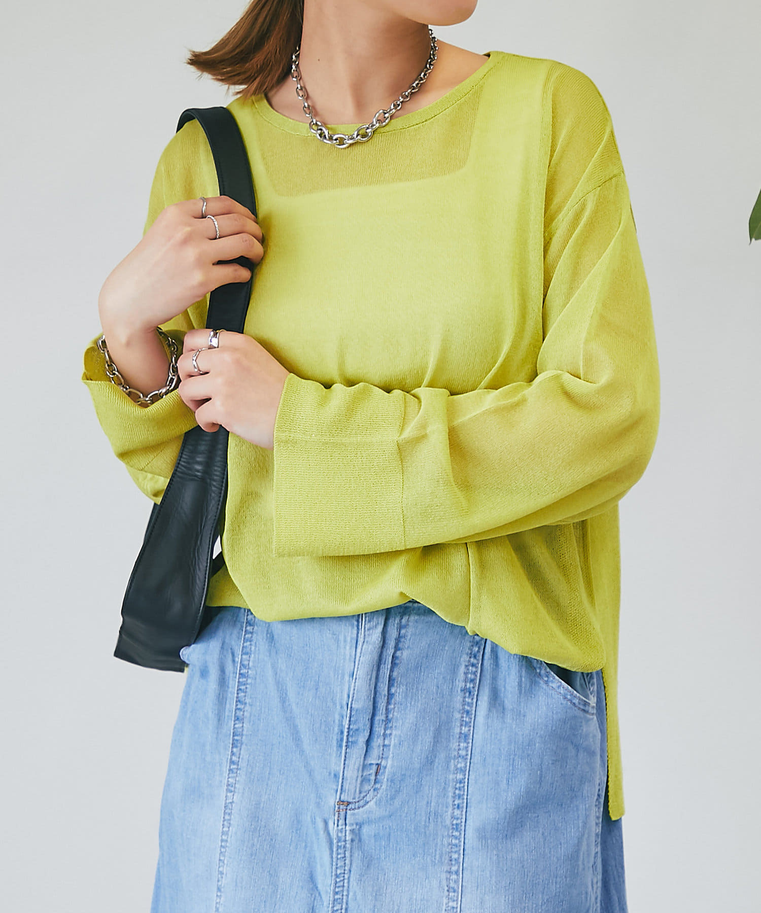 un dix cors(アンディコール) 《着回しやすい透け感》【WEB限定】シアーゆるニット