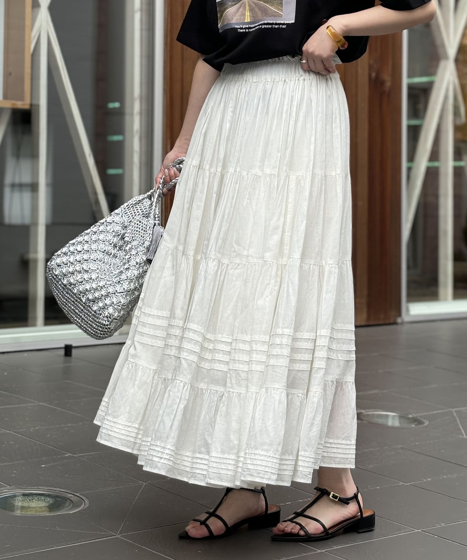 腰回りカバー》ティアードスカート | un dix cors(アンディコール  