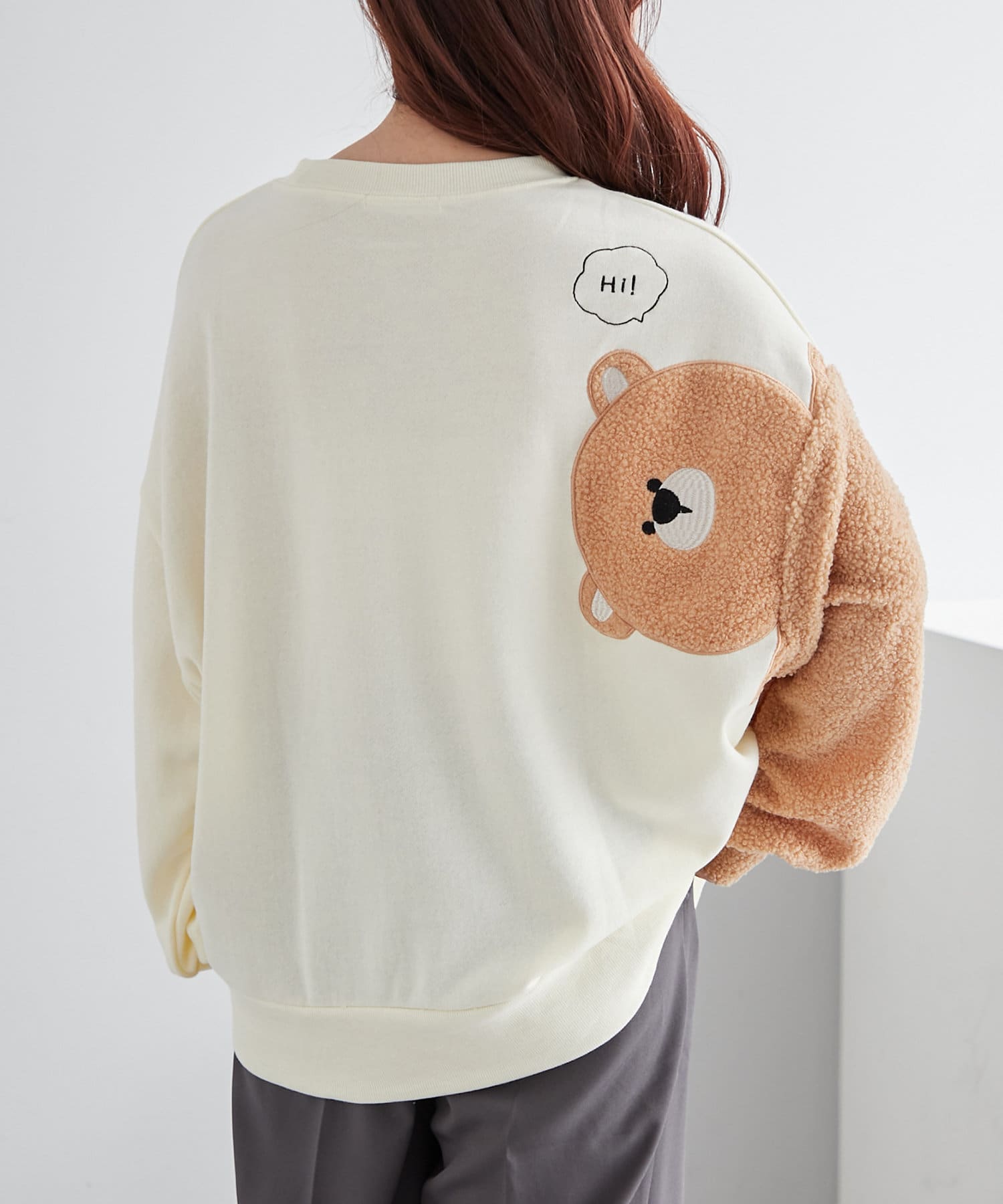 NICE CLAUP / OLIVE des OLIVE OUTLET(ナイスクラップ  / オリーブ デ オリーブ アウトレット) 袖ゆるキャラアニマルプルオーバー