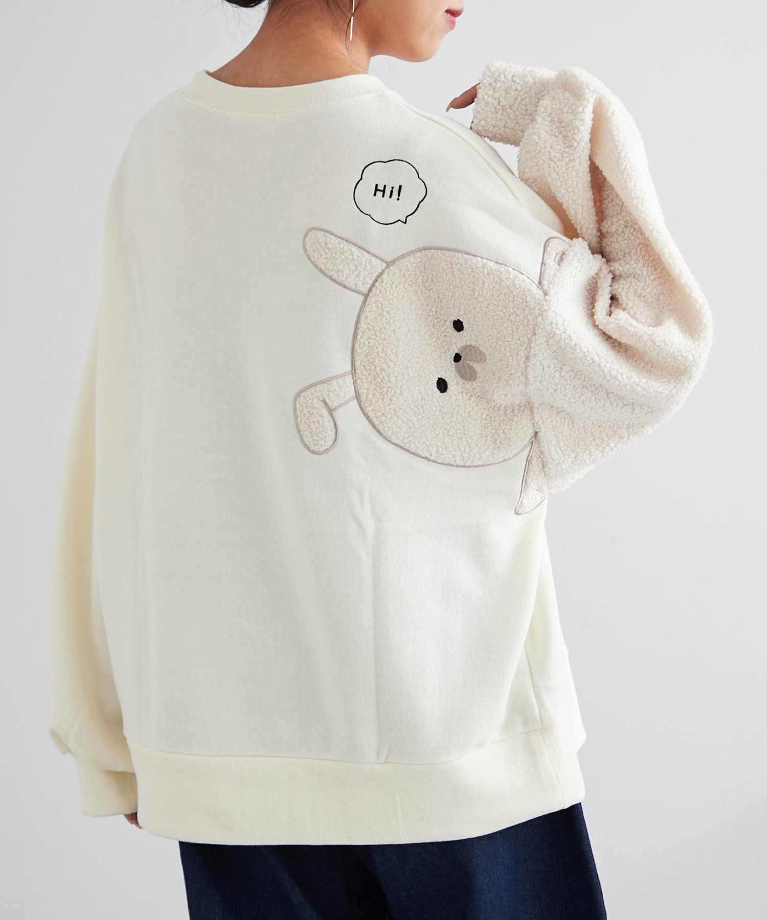 NICE CLAUP / OLIVE des OLIVE OUTLET(ナイスクラップ  / オリーブ デ オリーブ アウトレット) 袖ゆるキャラアニマルプルオーバー