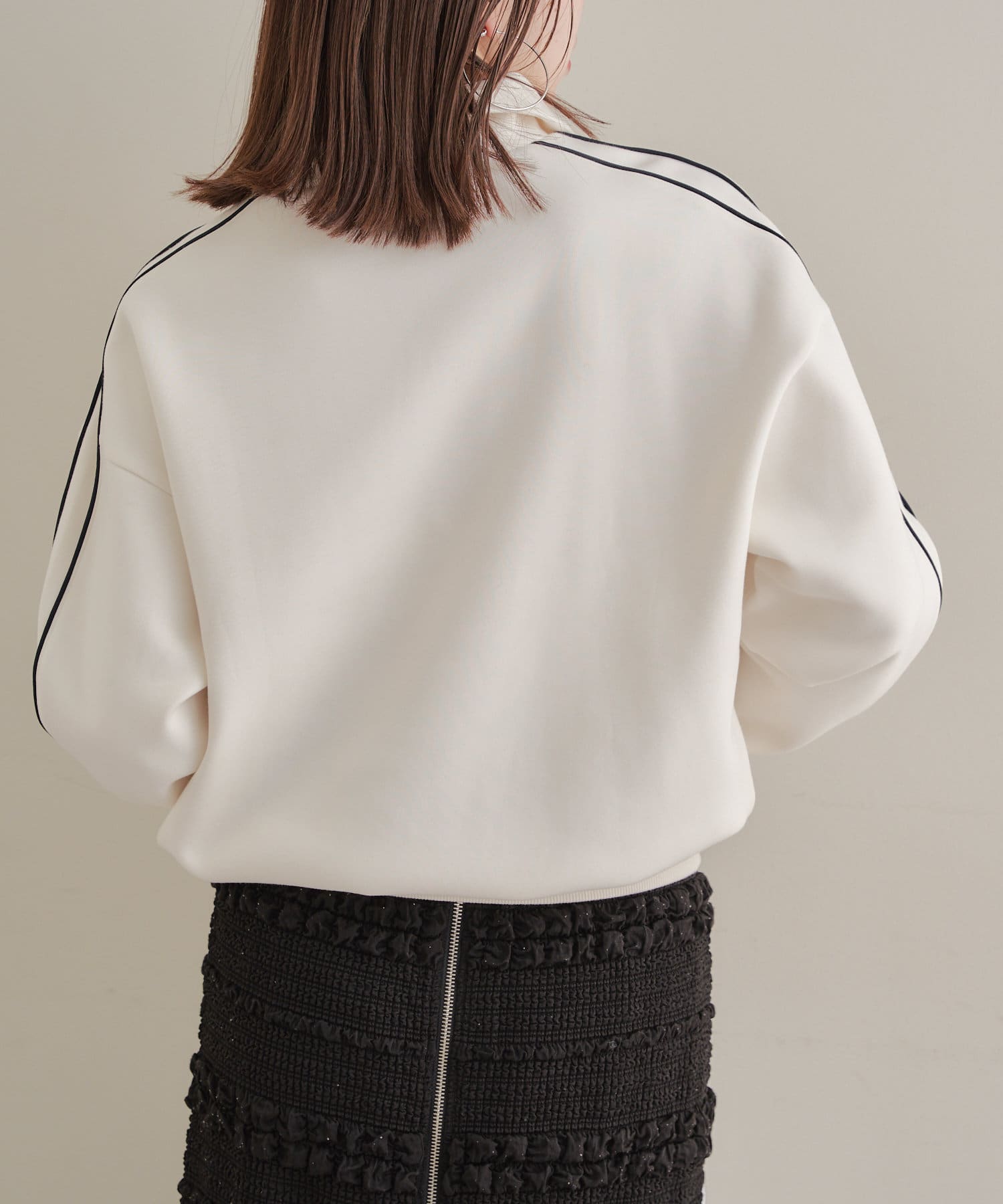 パイピング刺繍ハーフジップスウェット | Chico(チコ)レディース