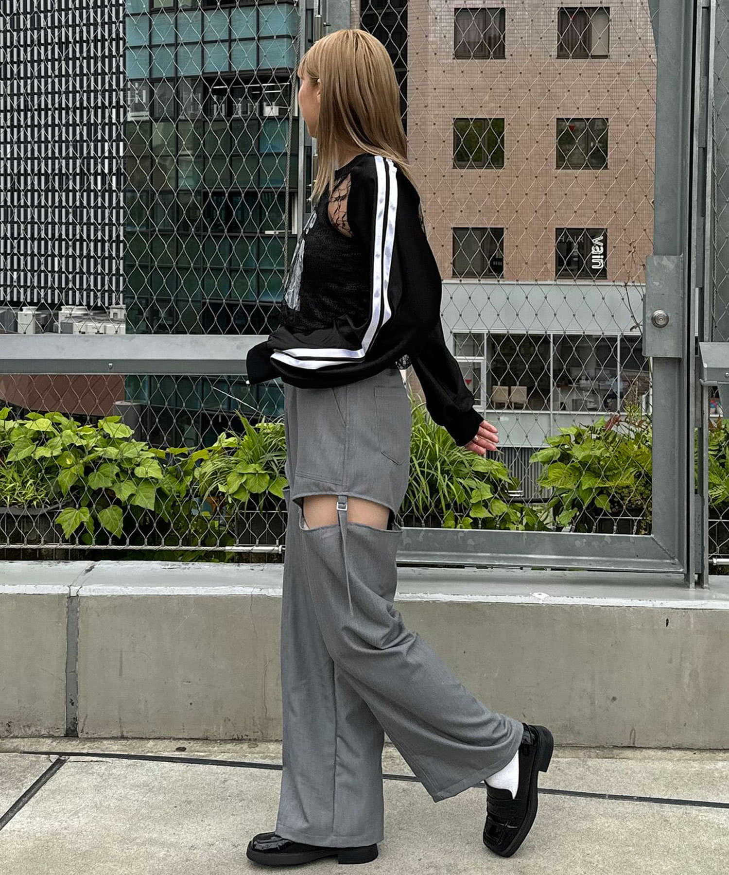 CIAOPANIC(チャオパニック) レースドッキングフットボールTee